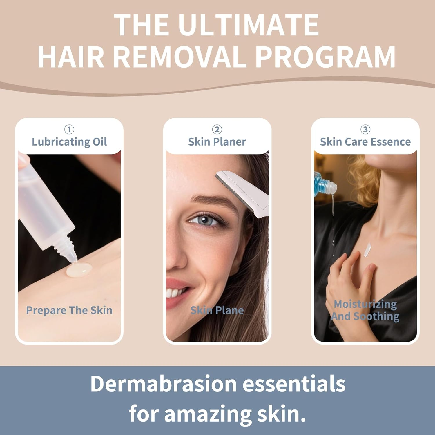 9 Pcs Dermaplaning Tool, Foldable Mini Face & Eyebrow Razor for Women, Dermaplane Razor for Facial Skin Body Hand Leg Armpit Beard Finger Back Hair & Bikini Trimmer (3 Color) image number 4