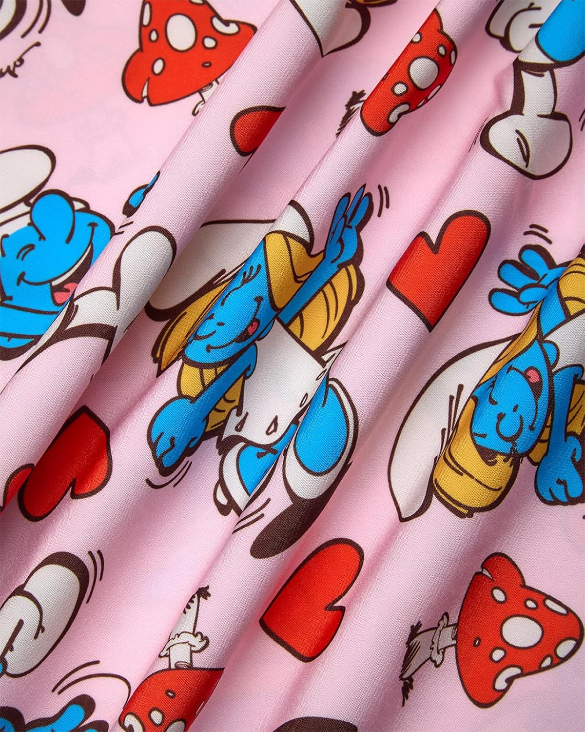 COCO BRANDS Smurfs Womens Scrub Tops - Short Sleeve V-Neck Printed Scrub Tops Women Uniform Shirts with Side Pockets (S-2XL) image number 6