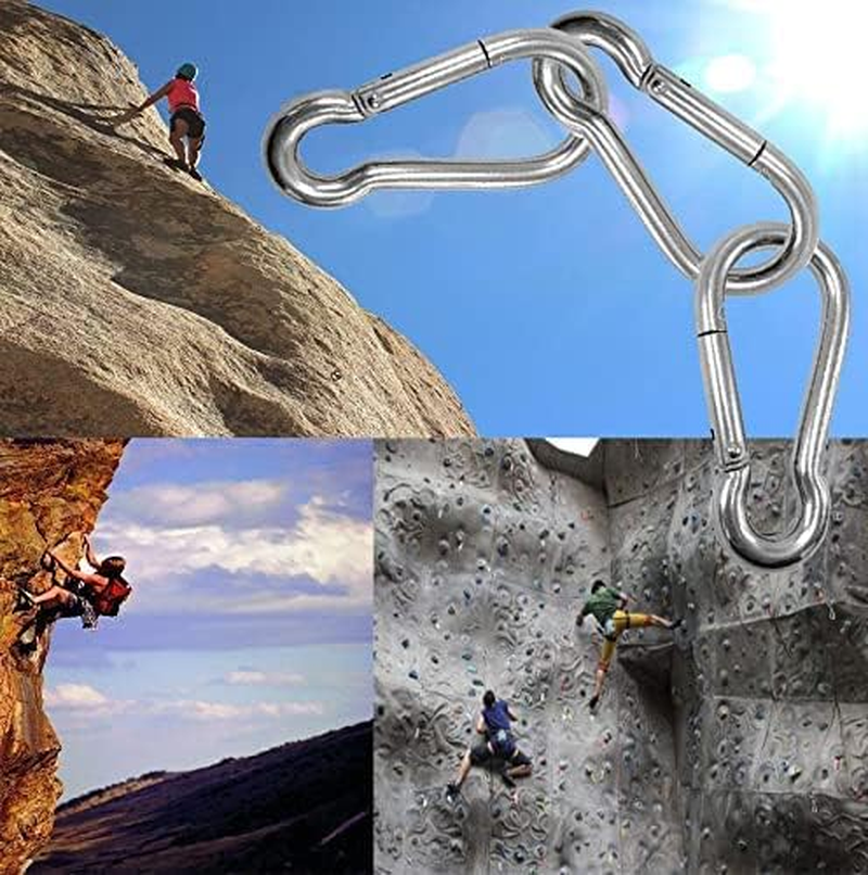 5 Pcs 4 Inch Carabiner Spring Snap Hook 304 Stainless Steel Heavy Duty Carabiner Clip image number 4