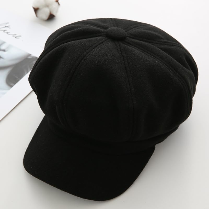 Women'S Beret Newsboy Hat - Vintage 8 Panels Cabbie Hat Boy Cabbie Hat Newspaper Boy Hat(Size:M) image number 5