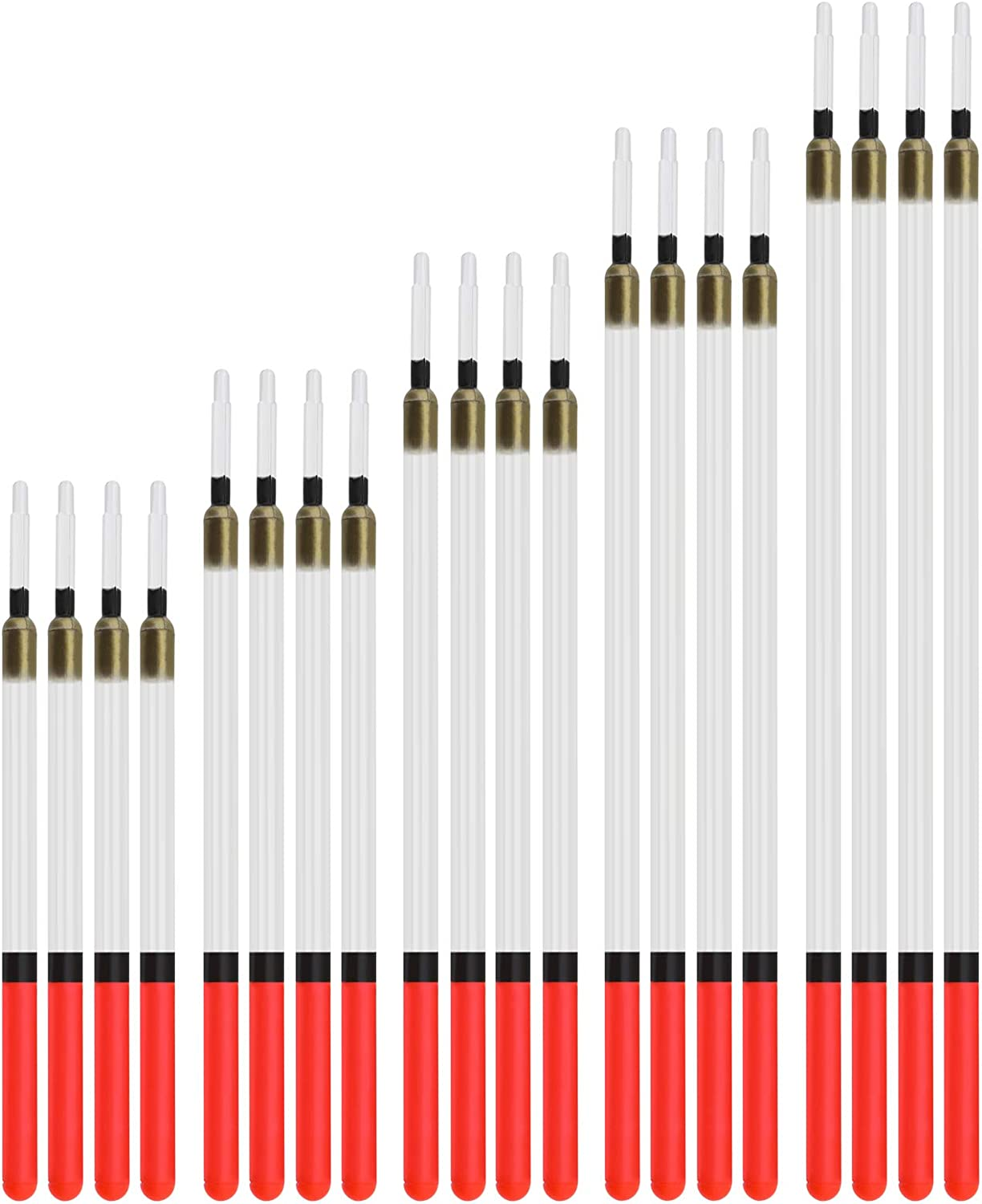 Emsea 20Pcs Fishing Tackle Clear Waggler Floats Kit 11-19Cm Plastic Hollow Fishing Floats image number 3