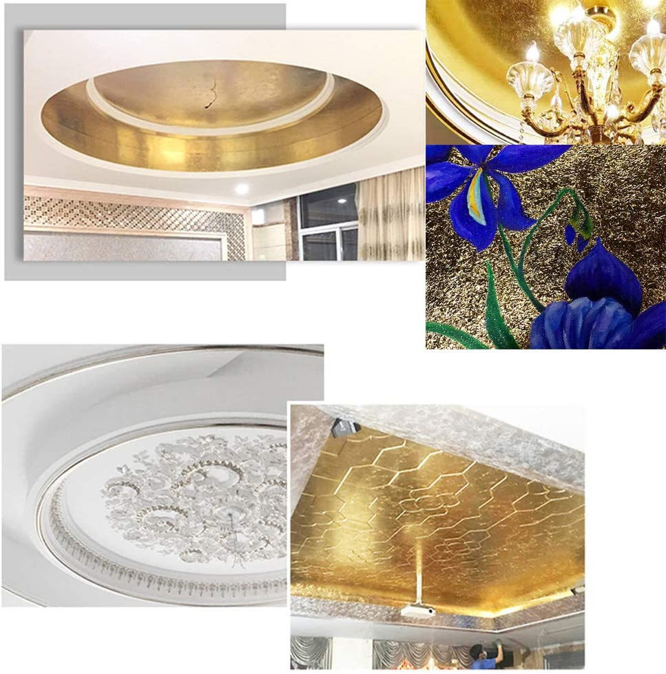 Tamicy 500 Sheets 10 Colors Metallic Gold Foil Leaf Paper - Foil Paper Slime Decorating Gilding Furniture, DIY Nails, Arts, Crafts, Paintings image number 5