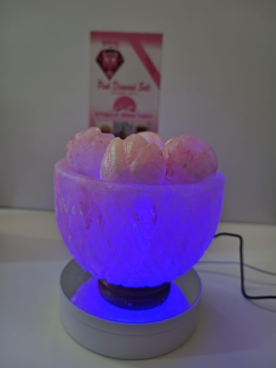 3-4 KG Himalayan Premium Multi Colour Pineappple Fire Bowl Salt Lamp 100% Authentic, Beautifully Hand Crafted Pineappple Fire Bowl Salt Lamp Comes with Complete image number 6