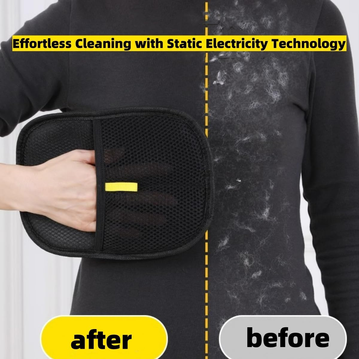 1PC Static Pet Hair Removal Gloves, Reusable Electrostatic Pet Hair Remover Grooming Glove Brush Tool, Upgrade Efficient Cat Dog Hair Remover for Couch, Furniture, Carpet, Curtain, Clothing, Car Seat image number 5