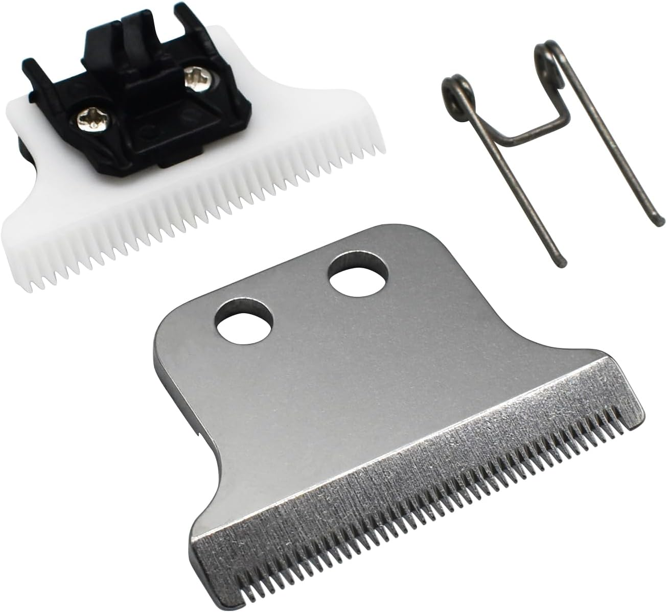 ZEROKIWI Professional Adjustable 2-Hole Double T Wide Replacement Blade Set #2215 for Wahl Detailer Corded/Cordless Hair Trimmer (Silver), 1.0 Count