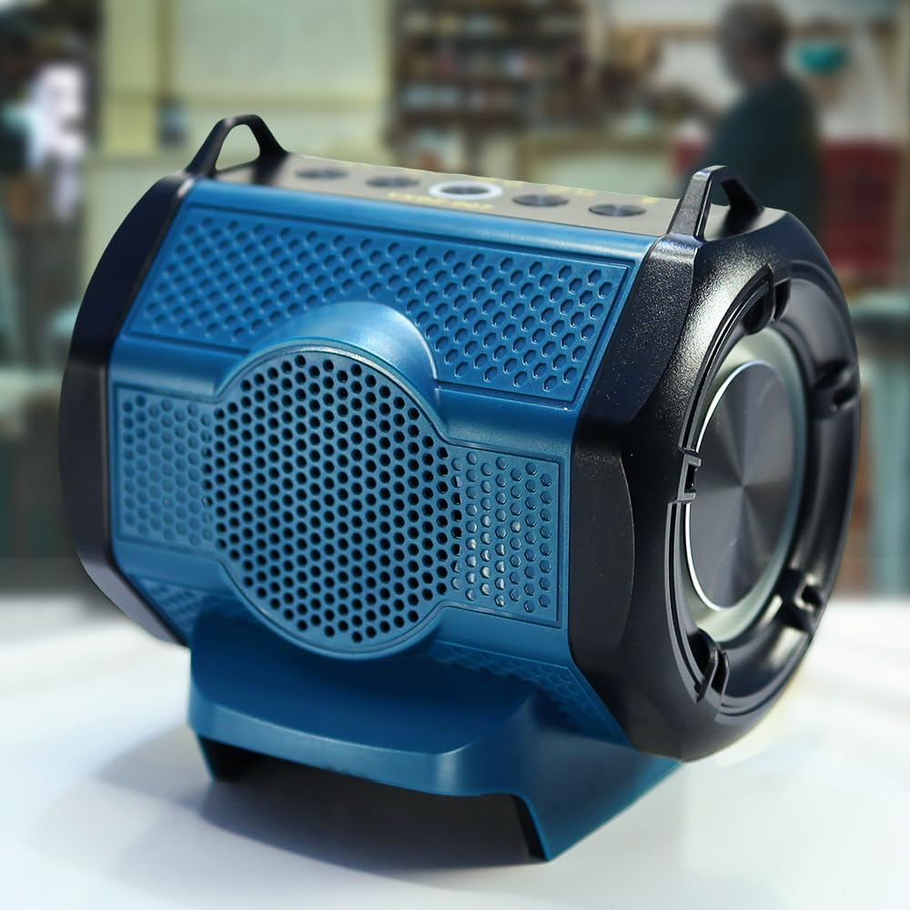 JANRI Bluetooth Portable Speaker Compatible with Makita LXT 18V Battery. Work for Jobsite,Outdoor,Camping,Party,Home, Women, with USB Type-C,Green