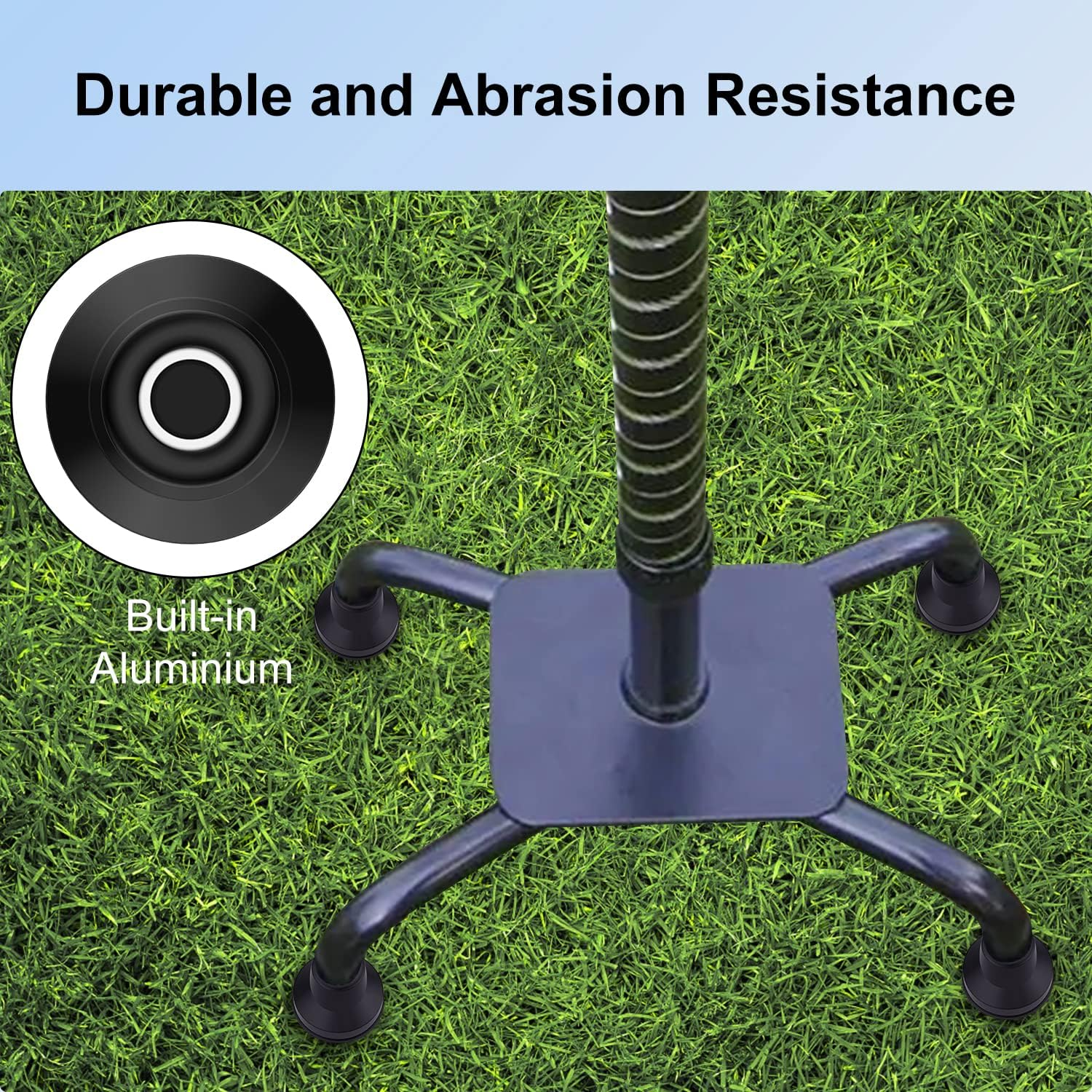 Supregear Quad Cane Tips (4-Pack) - Heavy Duty Rubber 13 Mm Cane Tip - Non-Slip Extreme Grip Cane Replacement Foot - Accessories for Walking and Standing Stick for Women, Men, Seniors, Elderly image number 4