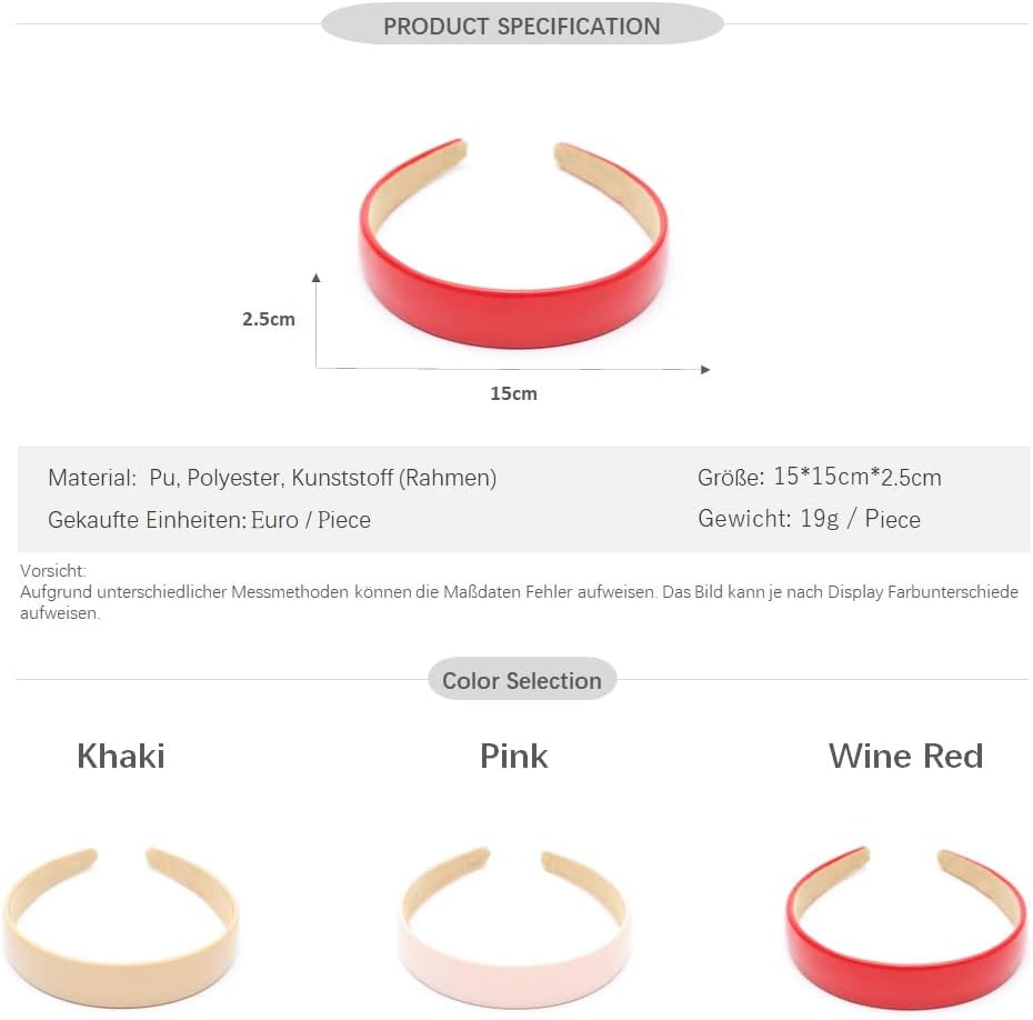 PU Headband Headdress Headbands Hair Accessories (Khaki)