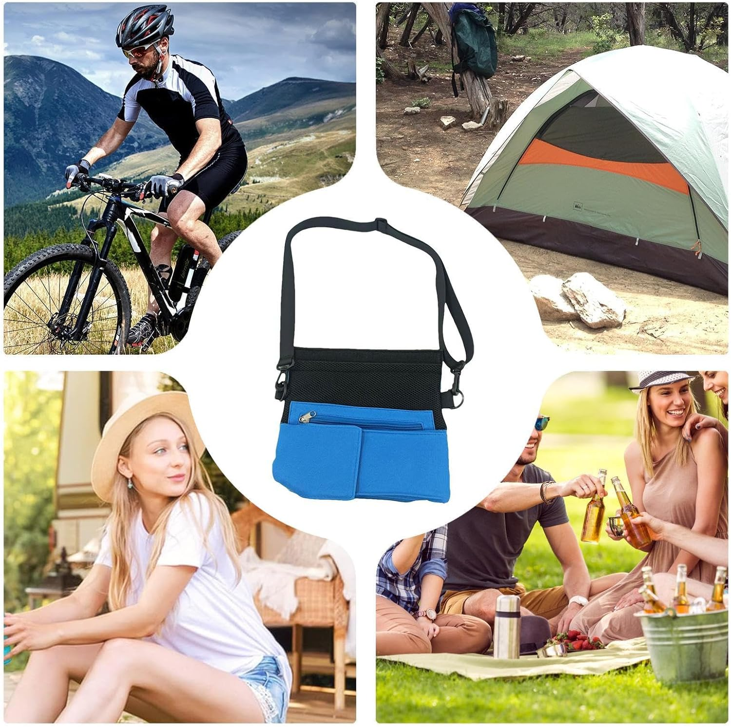 Cell Phone Purse - Phone Chest Neck Pouch,Multi-Pocket Chest Purse | for Fitness Cycling Hiking Indoor Travel Workout Gym Running image number 5