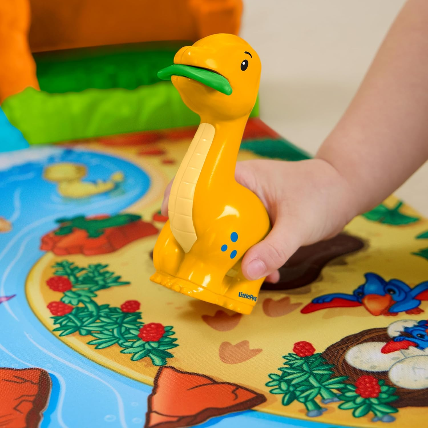 Little People Toddler Toy Dinosaur Village Playset & Play Mat with 3 Figures for Pretend Play Kids Ages 1+ Years image number 4