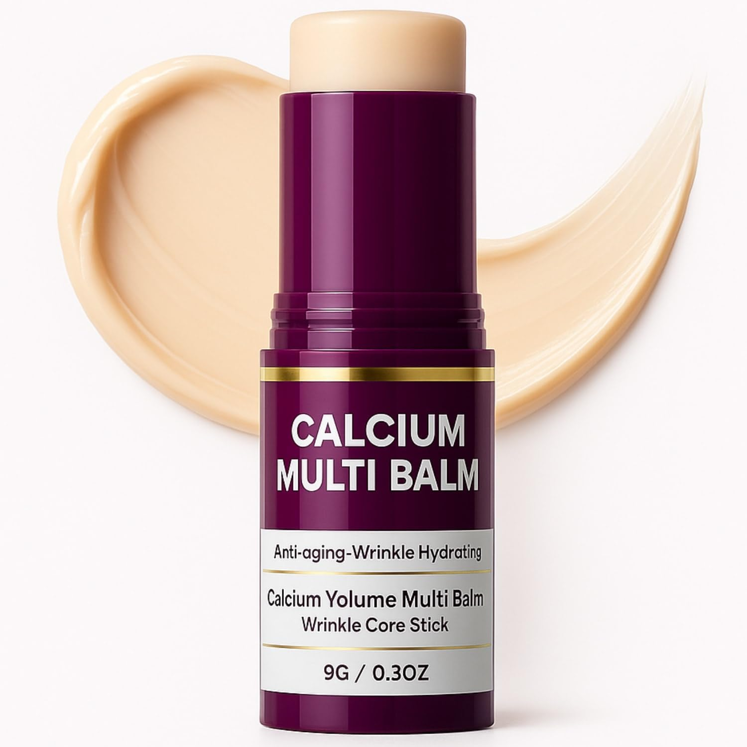 Calcium Volume Collagen Multi Balm Wrinkle Core Stick, Korean Glass Skin Hydrating Glow Balm for Face, Eyes & Neck | Softens the Look of Fine Dry Lines | Dewy Elasticity Boost | Portable Moisture Stick for Daily Touch-Ups-9G