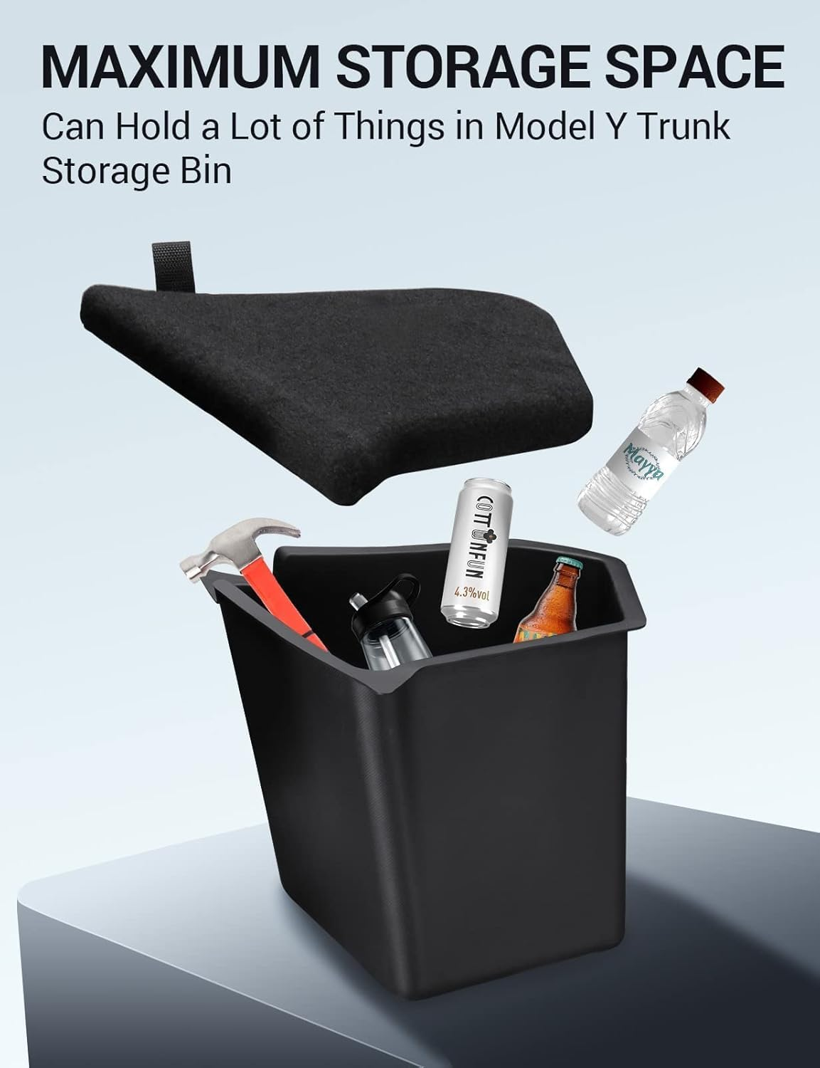 2022-2024 Tesla Model Y Trunk Organizer Waterproof Rear Trunk Storage Bins Side Box with Carpeted Lip Interior Accessories Set of 2 for Model Y 5-Seater BOOT BAGS (Newest Version)