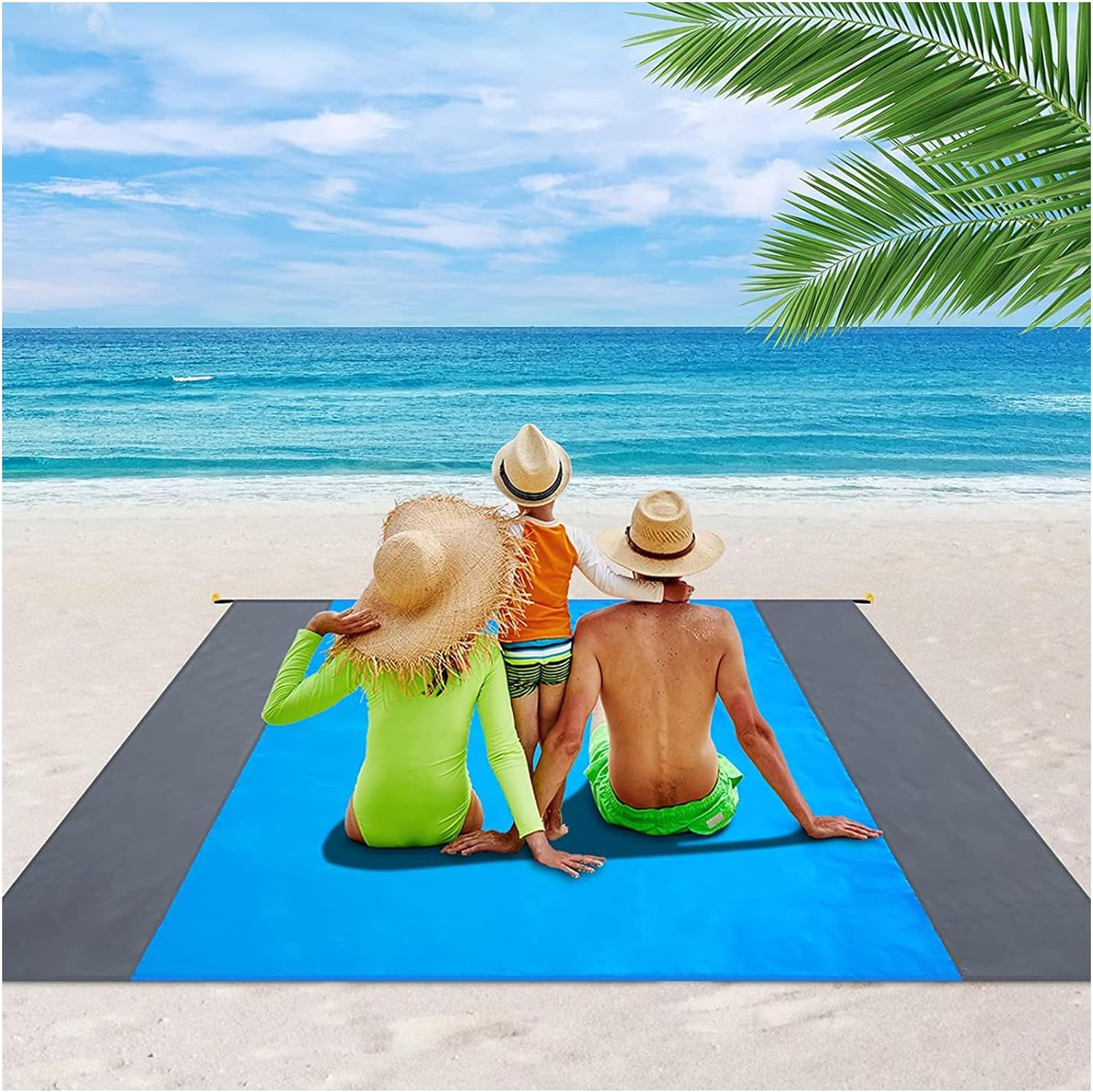 UKKQES Beach Blanket Oversized Extra Large 200 X 210 Cm,Waterproof Sandproof Beach Blanket 1-7 Adults Lightweight Durable for Travel Camping Hiking Picnic