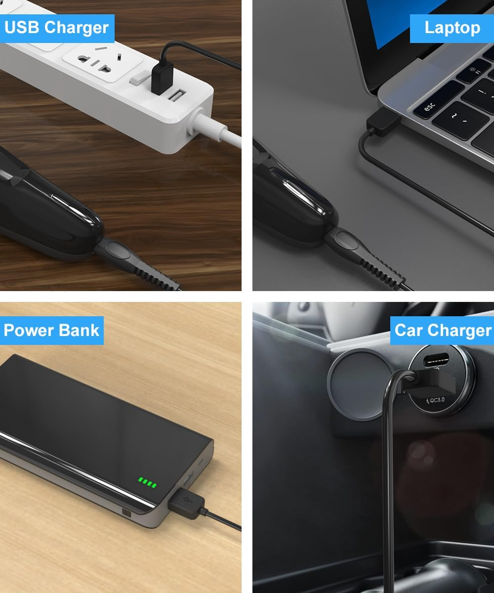 [2 Pack] T Tersely 5V USB Charger Cord for Philips One Blade QP2724 QP2834, MG7910 MG5910 MG9510, 2000 2400 3600 Series Norelco, Replacement USB Charging Cable for Philips Series 3000 5000 7000 9000 image number 4