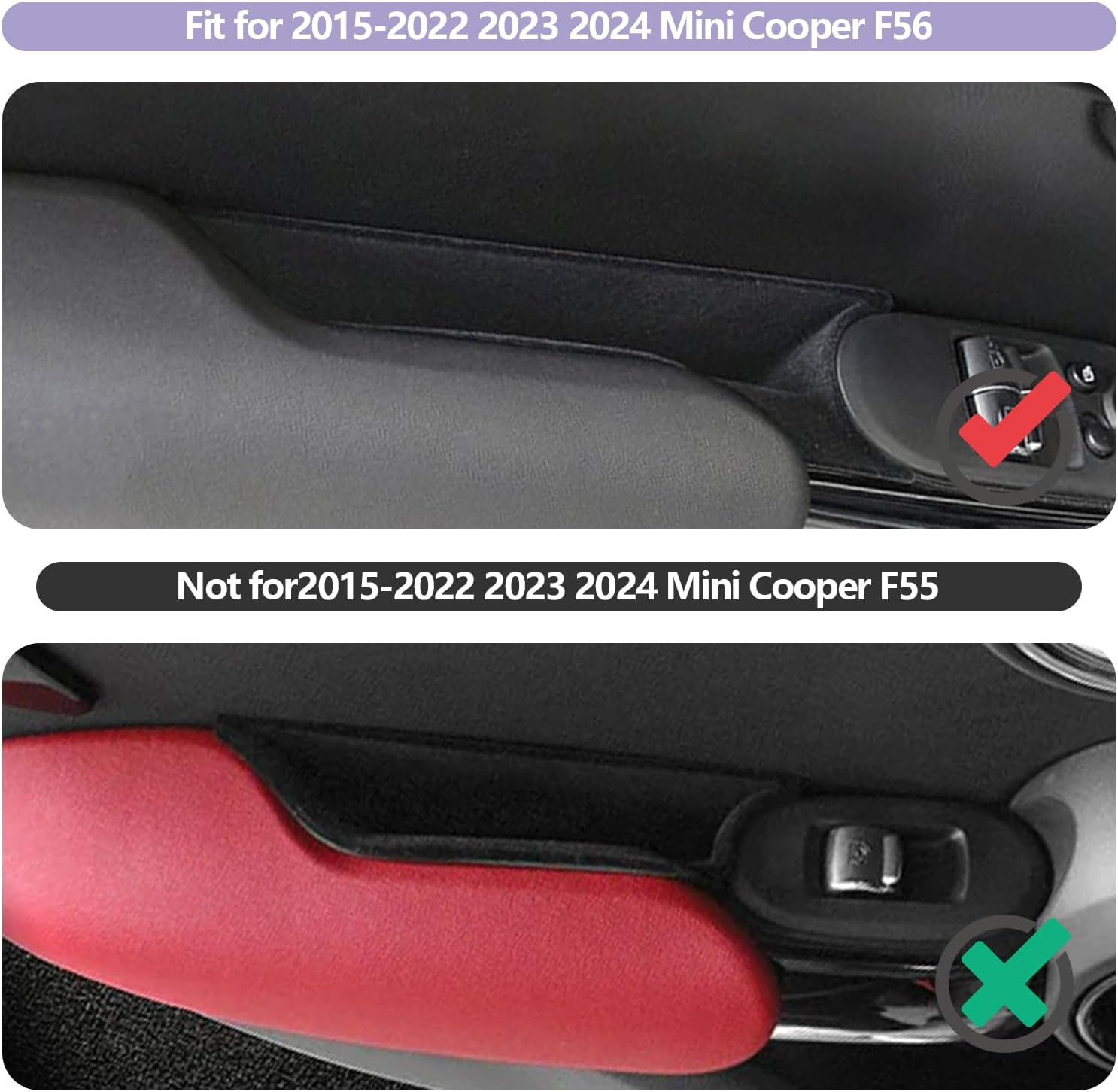 2PCS Front Door Side Storage Box Fit for 2015-2024 Mini Cooper Door Side Organizer Grab Tray for Mini Cooper Countryman Accessories image number 4