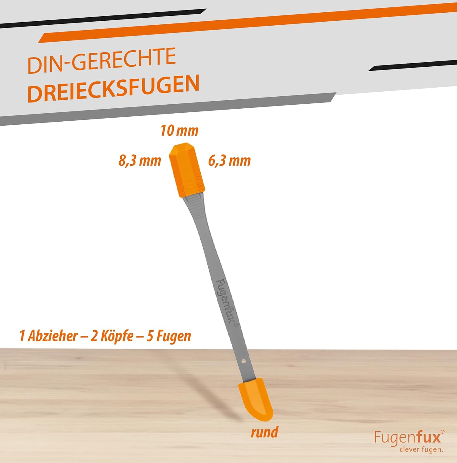 FUGENFUX&reg; Multitool 2-In-1 Joint Remover with Revolutionary Magic Tip and 5 Joint Shapes Versatile Joint Smoother Silicone Squeegee Made in Germany Ideal for Silicone, Acrylic & More image number 3
