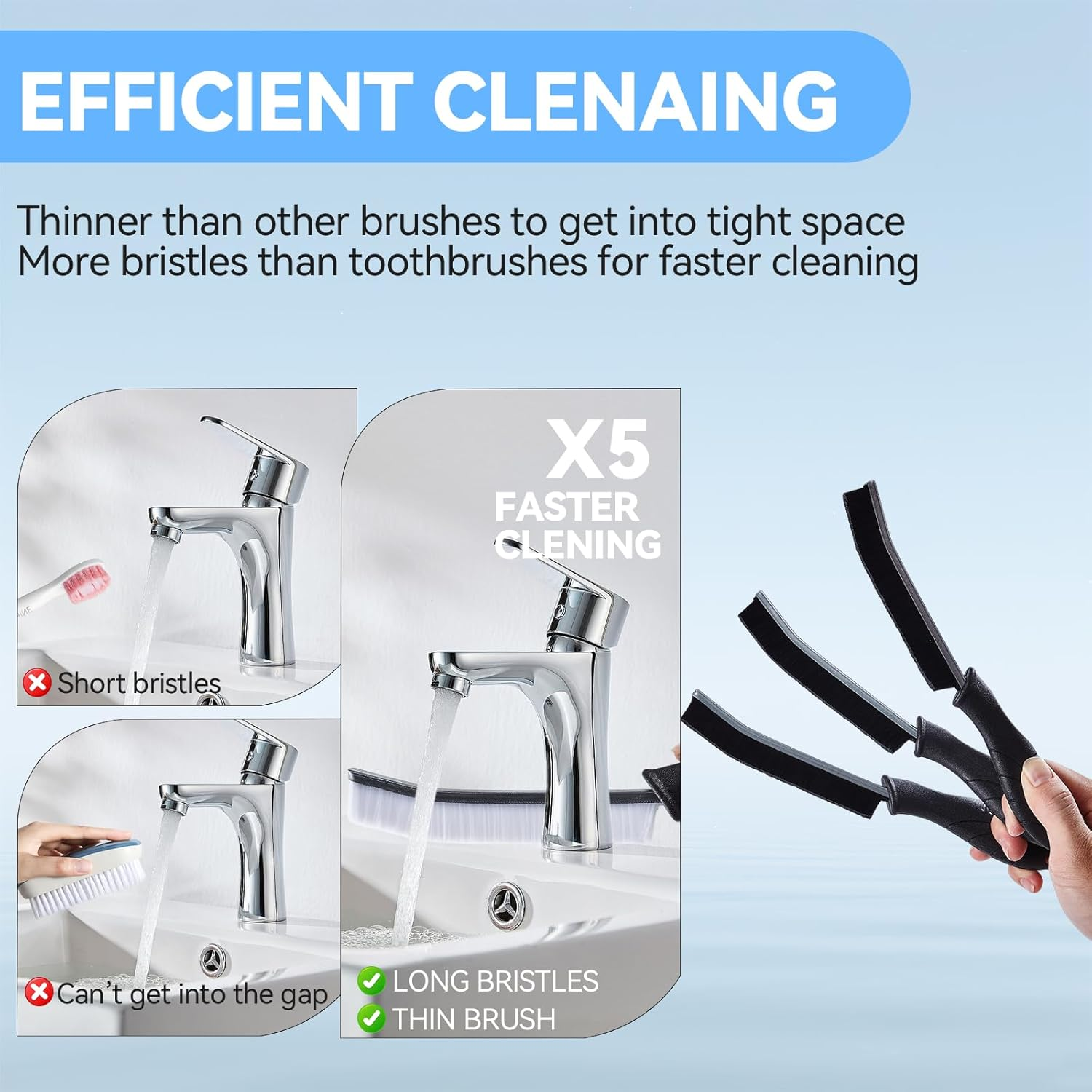 6Pcs Crevice Cleaning Brush Multi Purpose Hard Bristle Gap Cleaning Brushes Tool for Narrow Tight Spaces,Cleaning Supplies Deep Cleaning for Toilet, Faucets,Kitchen,Grout, Gap, Kitchen, Bathroom image number 4