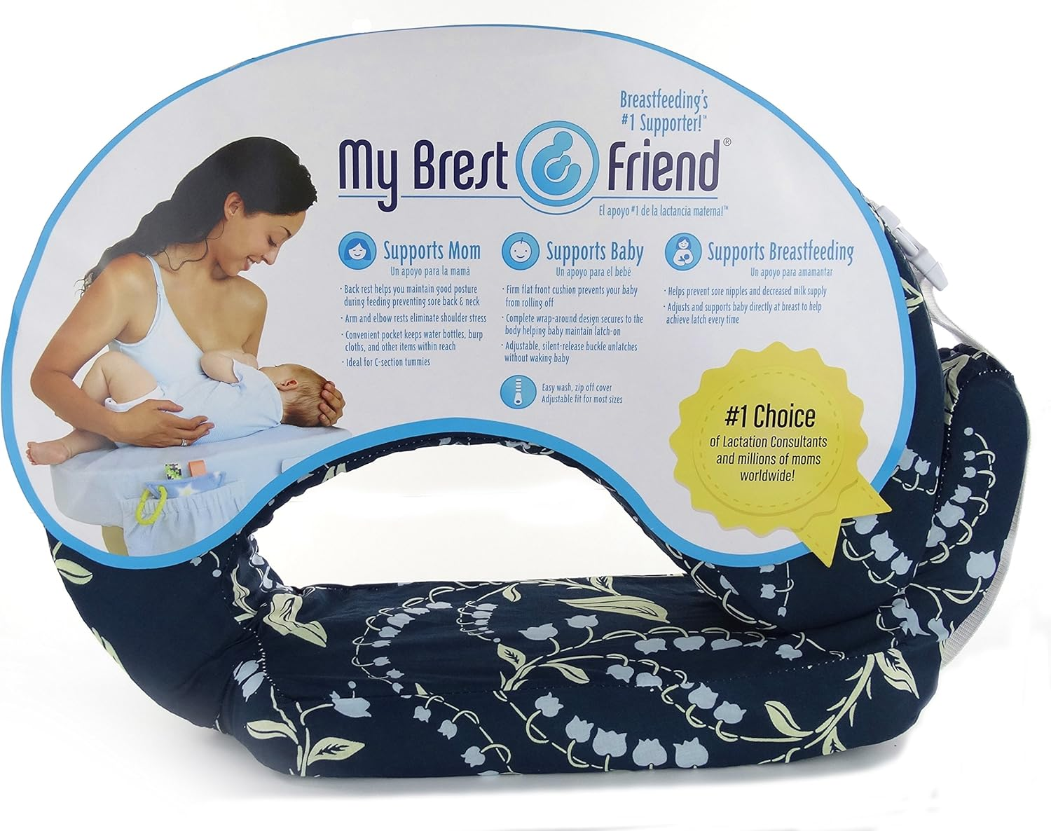 My Brest Friend Original Pillow, Bluebells - Grey Flowing Fans image number 4