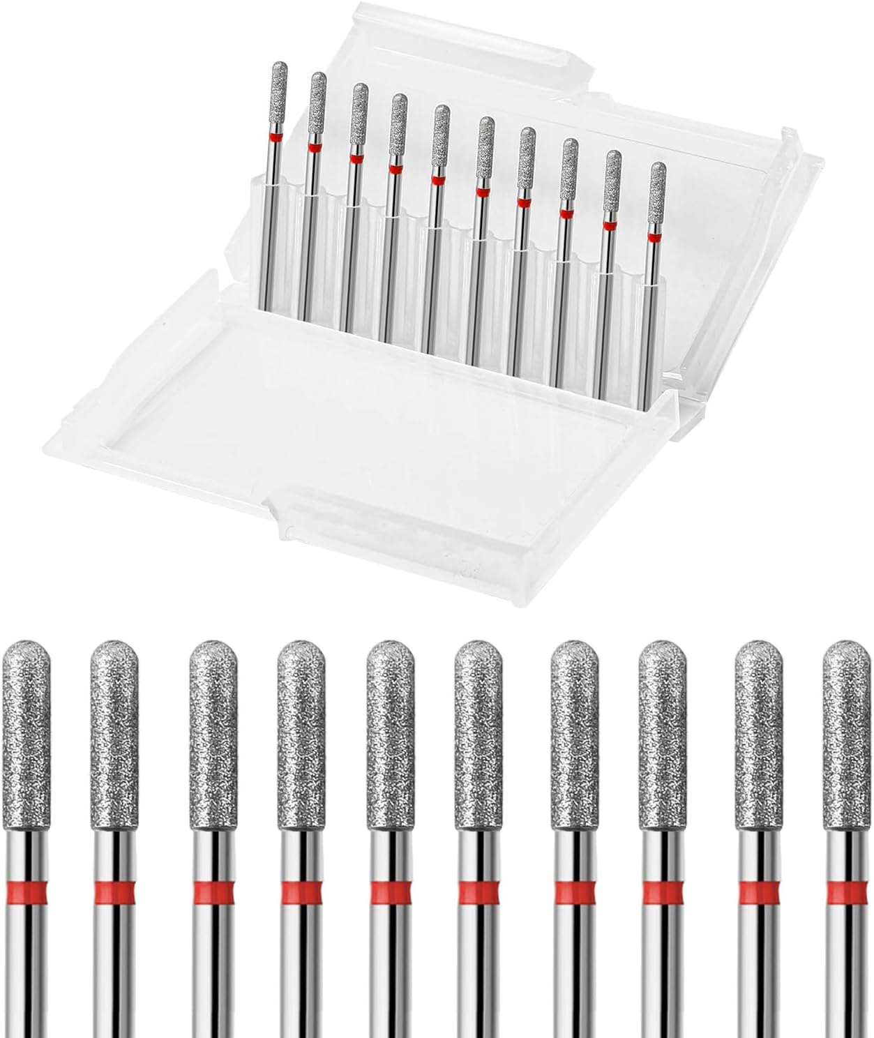 10Pcs Inverted Cone Cuticle Drill Bits, Carbide Diamond Nail Bits for Dead Skin Removal & Nail Shaping, 3/32'' Two Way Rotate, Professional Manicure Pedicure Salon Tools(3Mm Inverted Cone Bit, Fine-F) image number 6