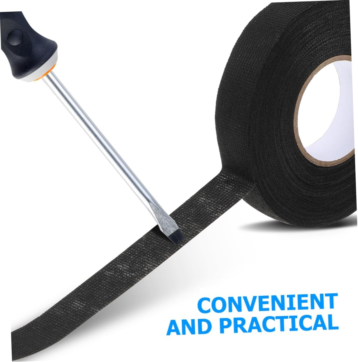 High Temperature Resistant Cloth Tape for Automotive Wiring Harnesses 2 Rolls 15Mm X 15M Noise Damping and Insulation Black Fabric Adhesive Tape image number 5