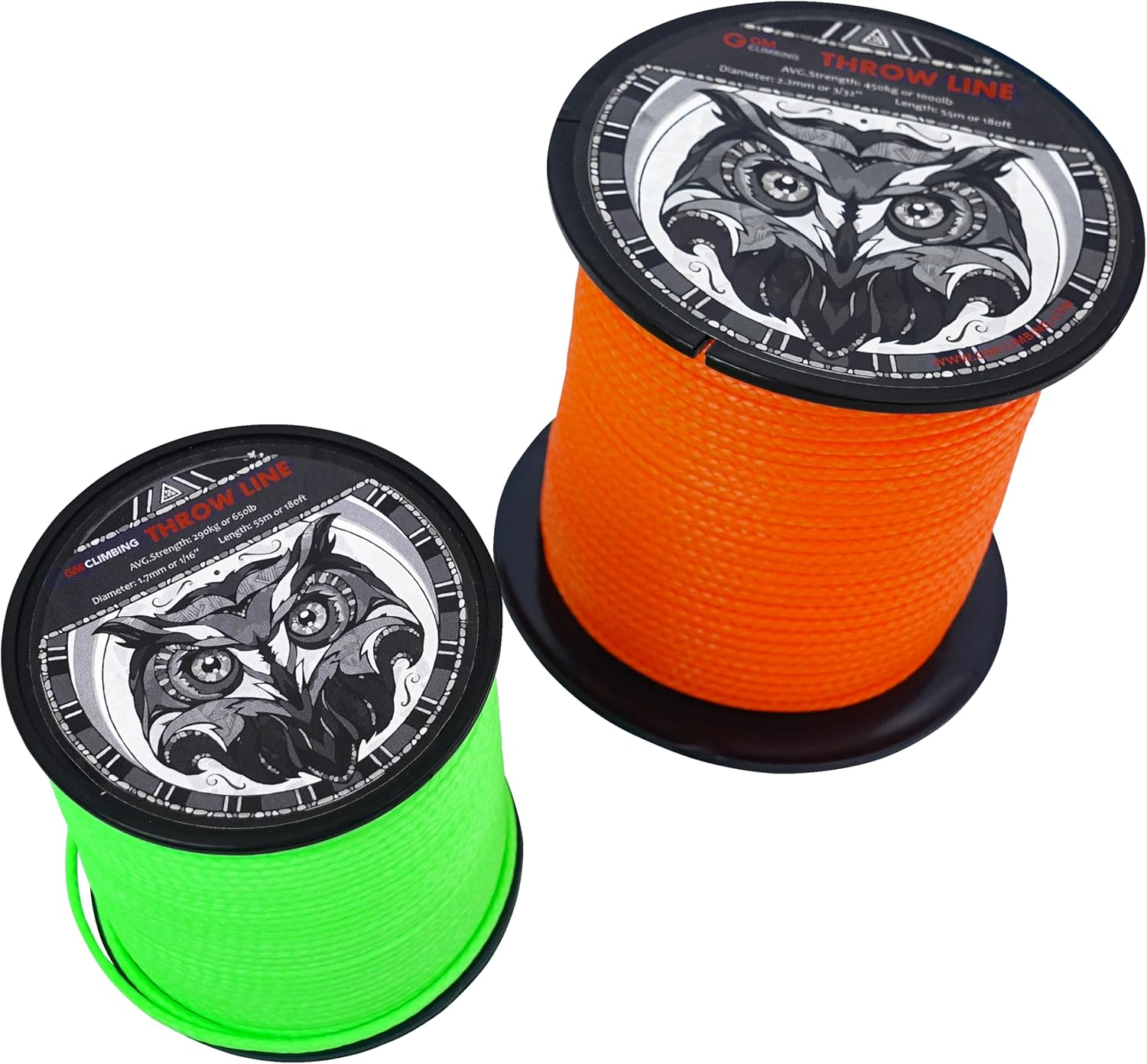 GM CLIMBING 650Lb / 1000Lb Arborist Throw Line 180Feet 100% UHMWPE for Tree Climbing Outdoor General Purpose (1/16In (1.7Mm) - Green) image number 1