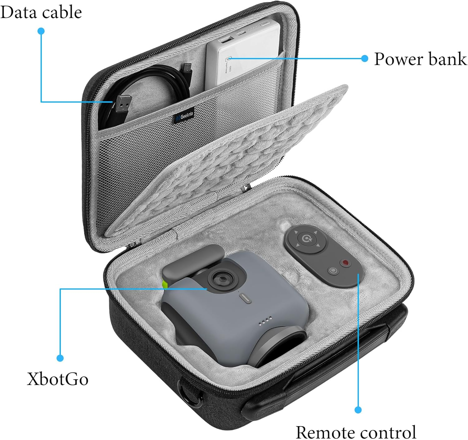 Geekria Carrying Case Compatible with Xbotgo, Chameleon Hard Shell Protective Travel Bag (Dark Gray) image number 1