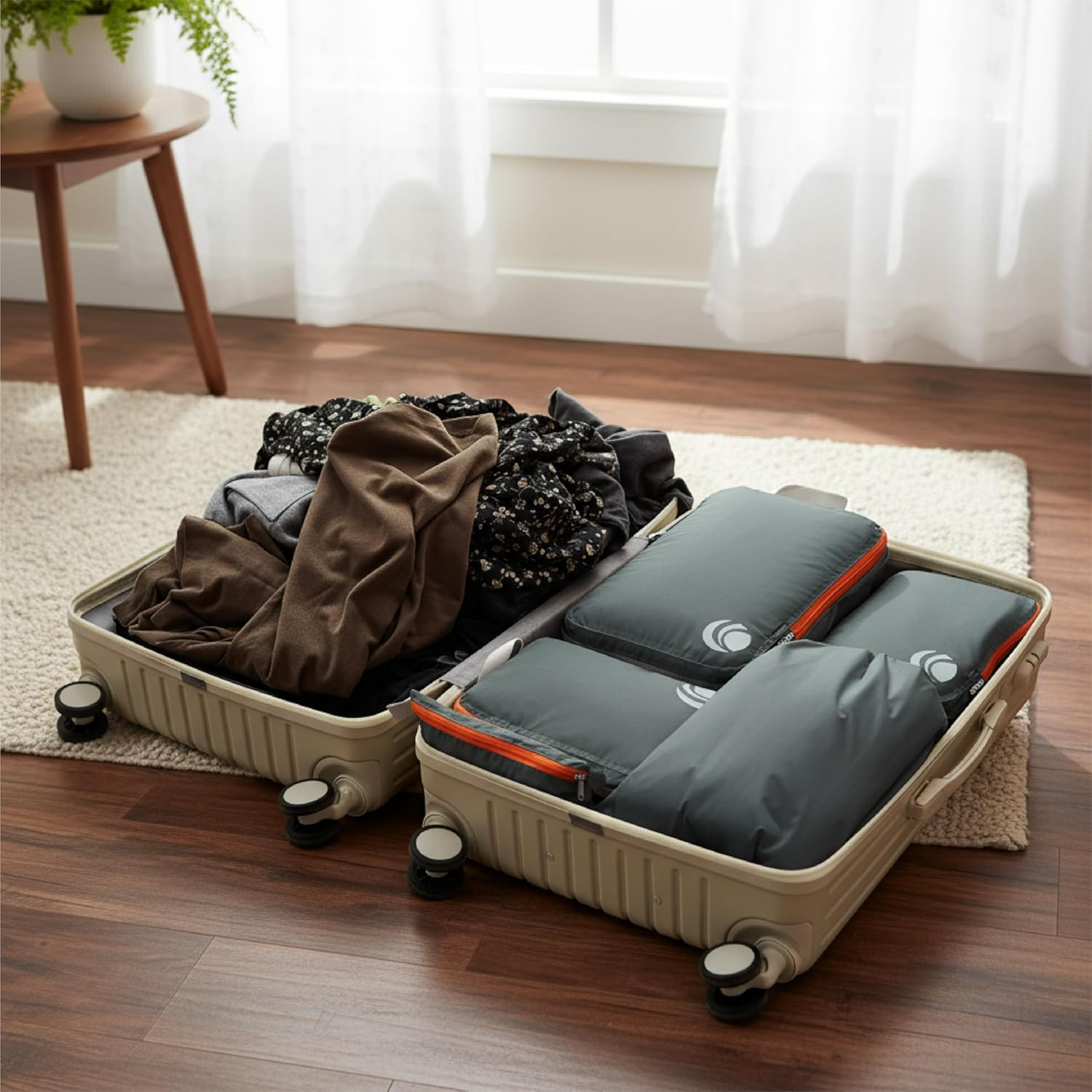 Cipway Compression Packing Cubes for Travel-Expandable Luggage Organizer Set Pack More in Less Space,Travel Gear Accessories image number 4