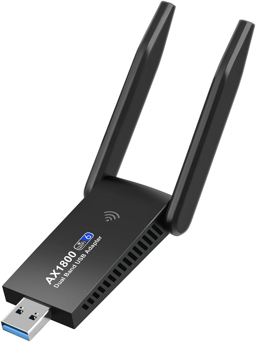 1800Mbps USB Wifi 6 Adapter,Ax1800 USB Wifi Adapter for PC Desktop Laptop,Long Range,High Gain Wifi Dongle,Dual Band 5Ghz 1201Mbps+2.4Ghz 574Mbps,2X Antennas,802.11Ax,For Windows 10/11,USB3.0 image number 5