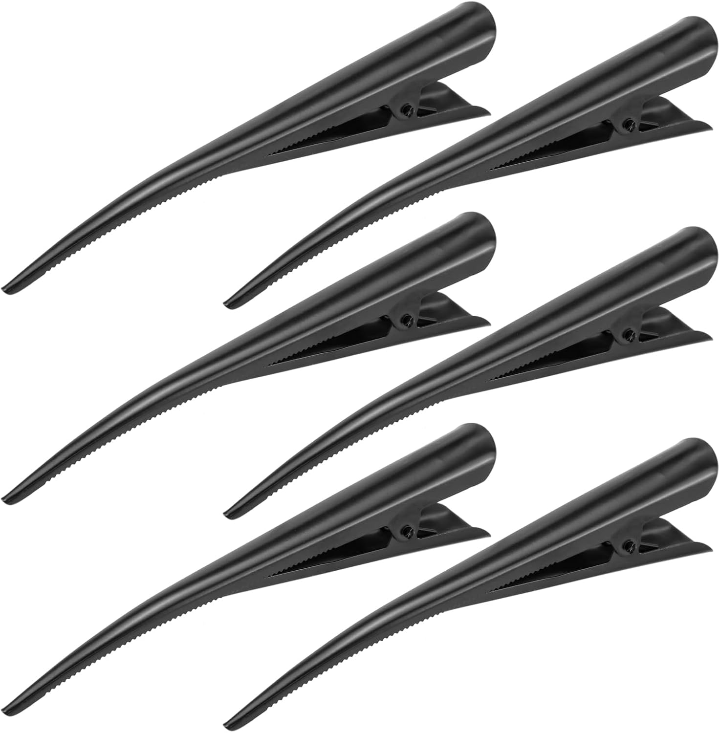 LNQ LUNIQI Pack of 6 Metal Duckbill Hair Clips, Large Hair Clips, Hairdresser Hair Clips, Black Hair Clips, Duck Beak, Women'S Thick Hair Accessories for Everyday and Hairdressing Salon image number 4