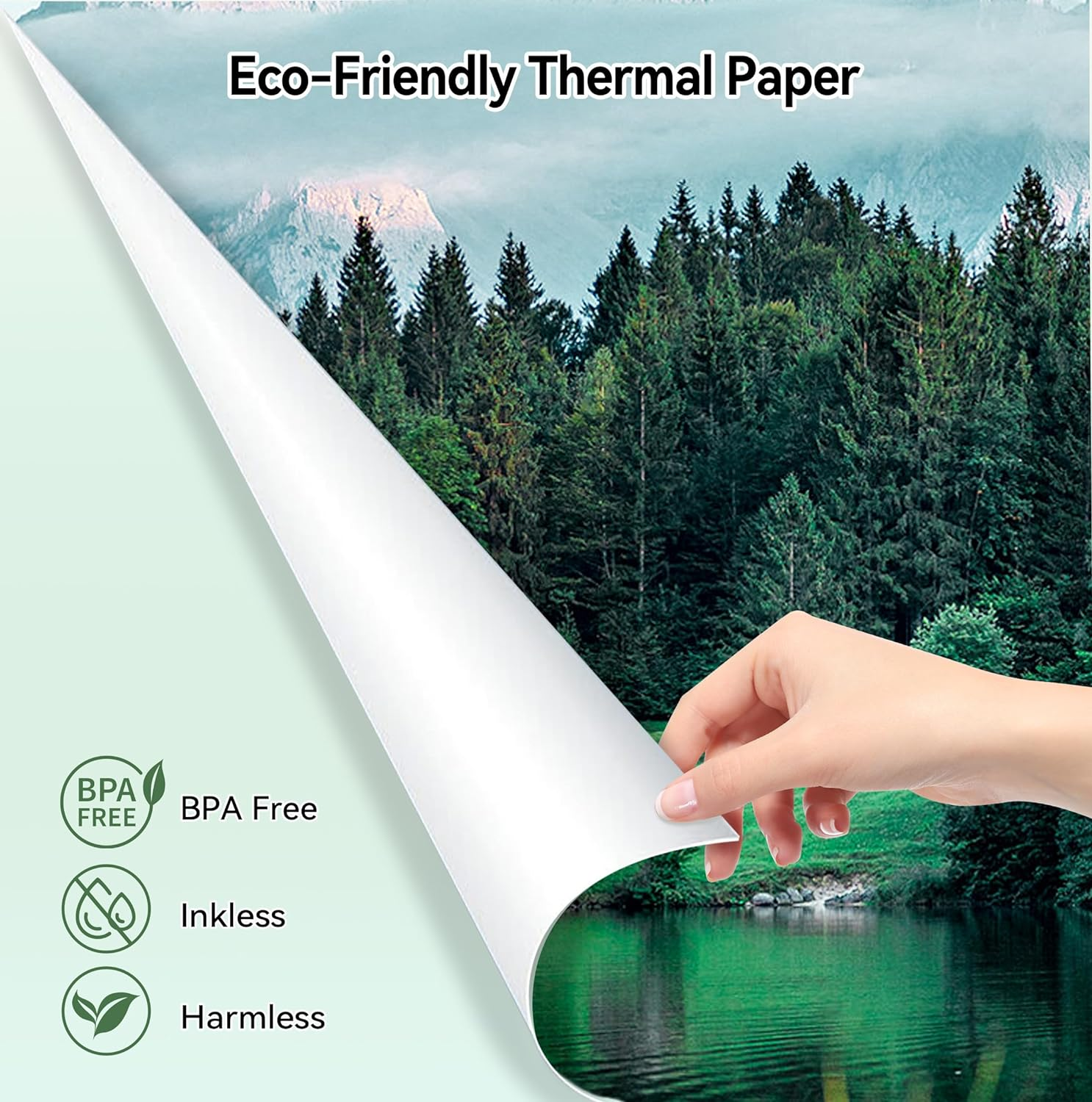 100 Sheets Phomemo Thermal Paper, A4 Fold Paper, Advance Thermal Printing, Compatible with M08F M832 M833 M835 M834 Portable Printer image number 2