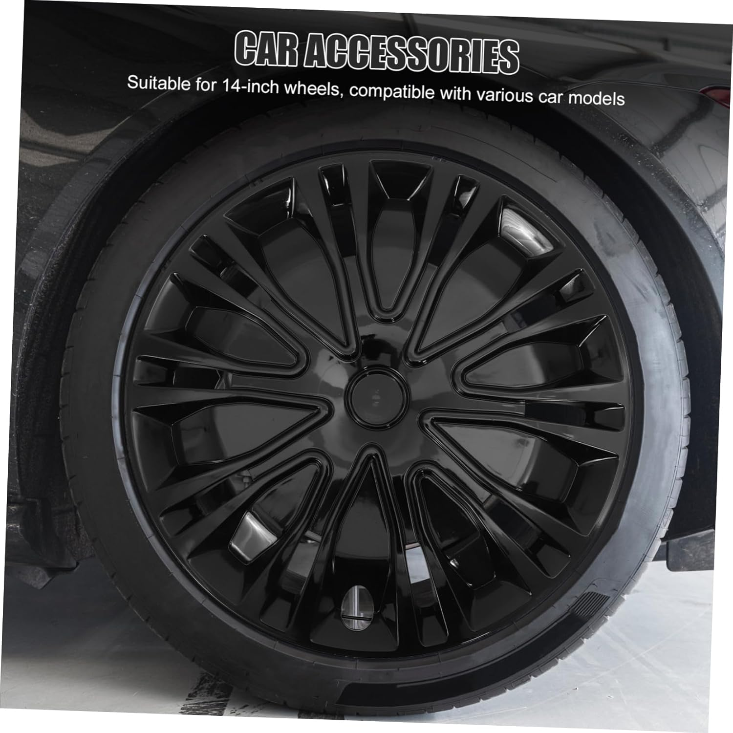 SOPOTUTU 14 Inch Hubcaps Universal Fit Car Wheel Hub Covers Plastic Rim Protection for Suvs and Trucks