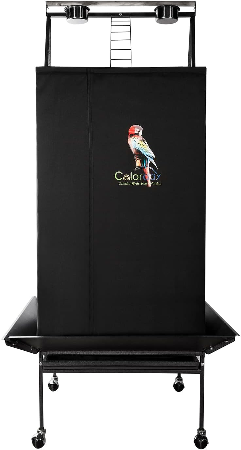 Colorday Good Night Bird Cage Cover for Large Bird Cage with Play Top,Black Large image number 7