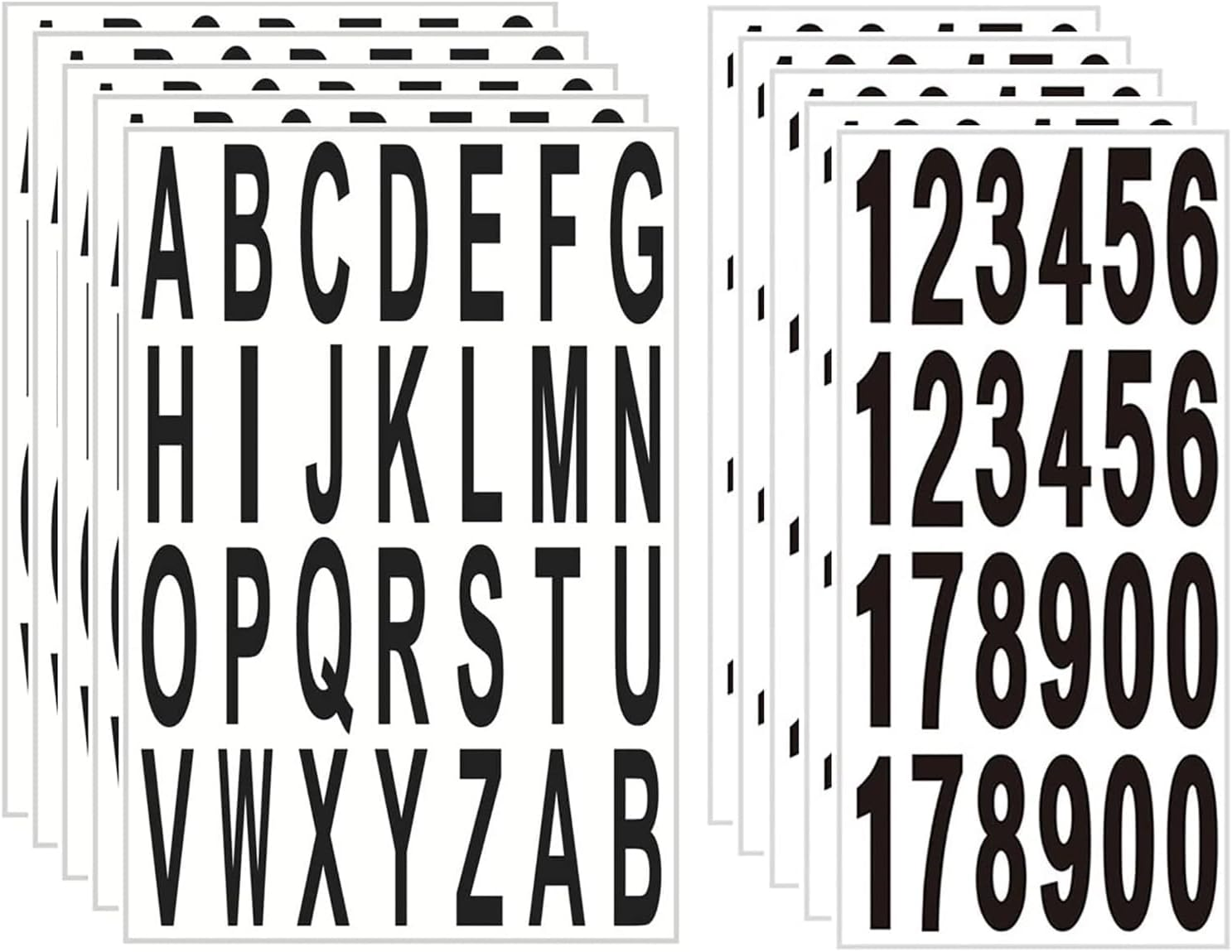 10 Sheet 3 Inch Mailbox Numbers and Letters Cut Classic Style Self-Adhesive Vinyl Waterproof Stickers Letter Decals Sticky for outside Signs, Window, Door, Car, Truck, Home, House Address (Black)
