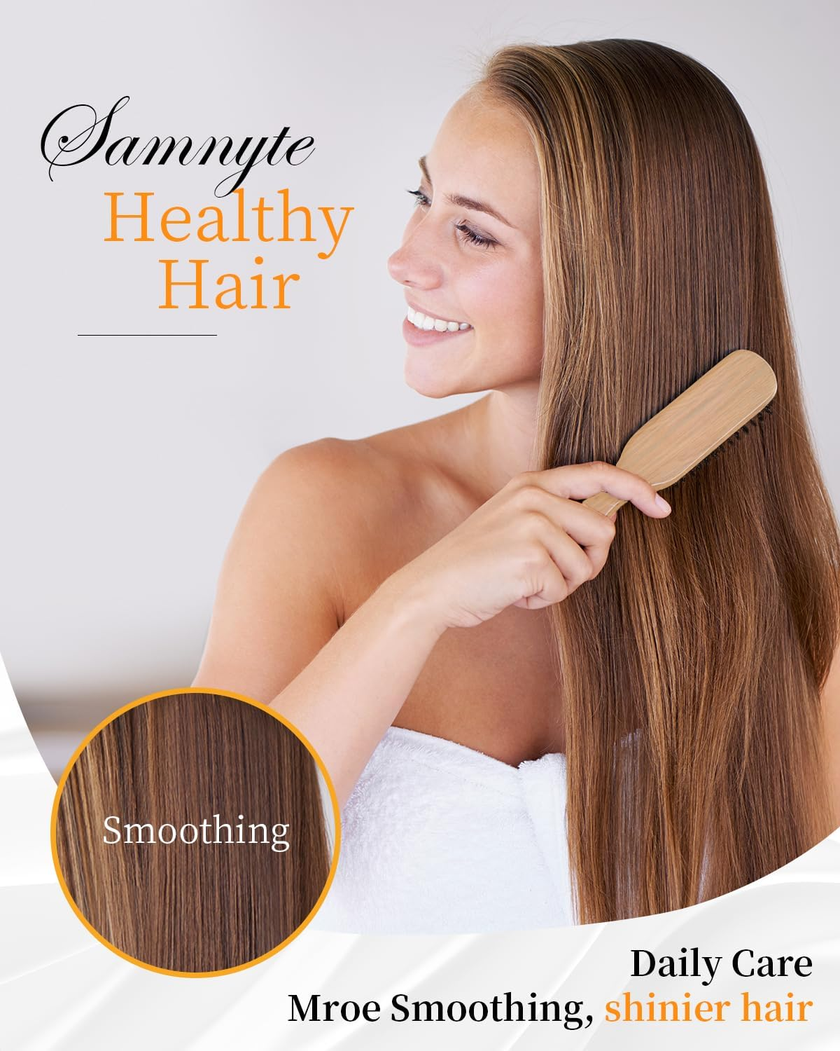 100% Boar Bristle Hair Brush & Hair Wax Stick Set, Soft Bristle Hair Brush for Fine to Medium Hair of Women & Men, Slick Back Hair Brush for Balance Hair Oil, Wax Sticks for Hair Smooth Frizz image number 2