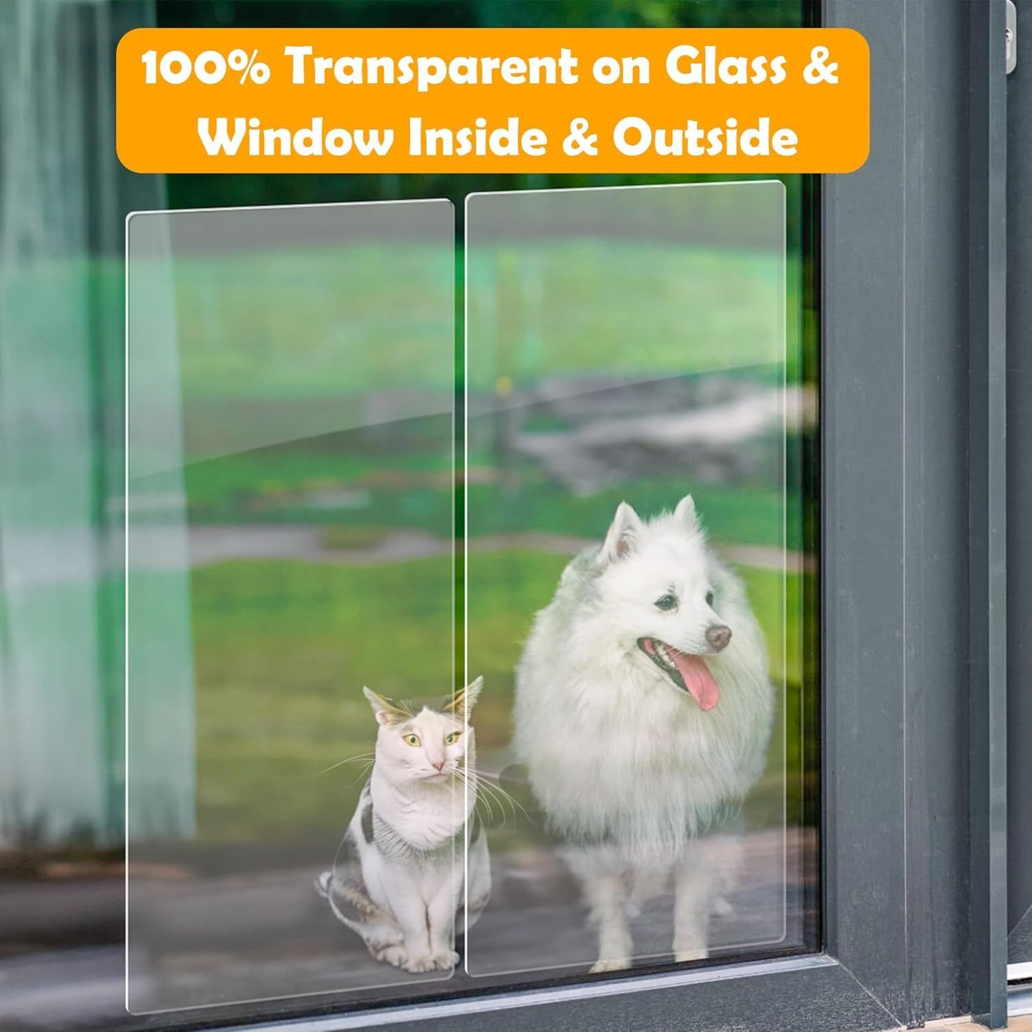 1 Pack 40 X 16 Door Protector from Dog Scratching Cat & Dog Guard, Heavy Duty Custom-Cut Clear PVC anti Scratch on Wall Window Glass Screen & Sliding Doors Furniture Indoor/Outdoor image number 2
