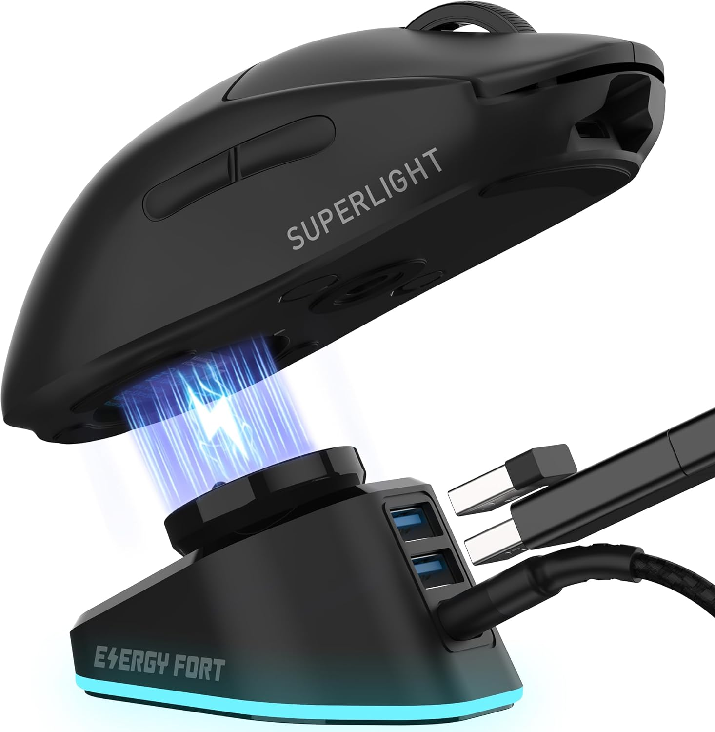 For Logitech G Pro Wireless Gaming Mouse Charging Dock RGB Compatible with Logitech PRO X Superlight 2 DEX(2024), G PRO X Superlight 2(2023), G502X Lightspeed, for Razer Wireless Mouse