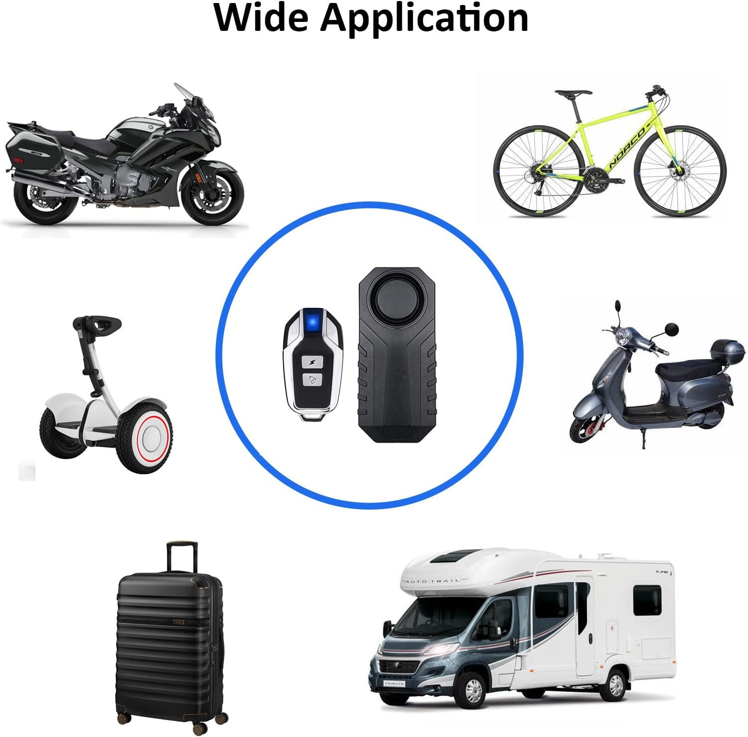 Lancoon Upgraded Bike Alarm, Anti-Theft Burglar Security Sensor Adjustable Volume Sensitivity for Motorcycle Scooter Trailer E-Bike Cart Fence image number 1