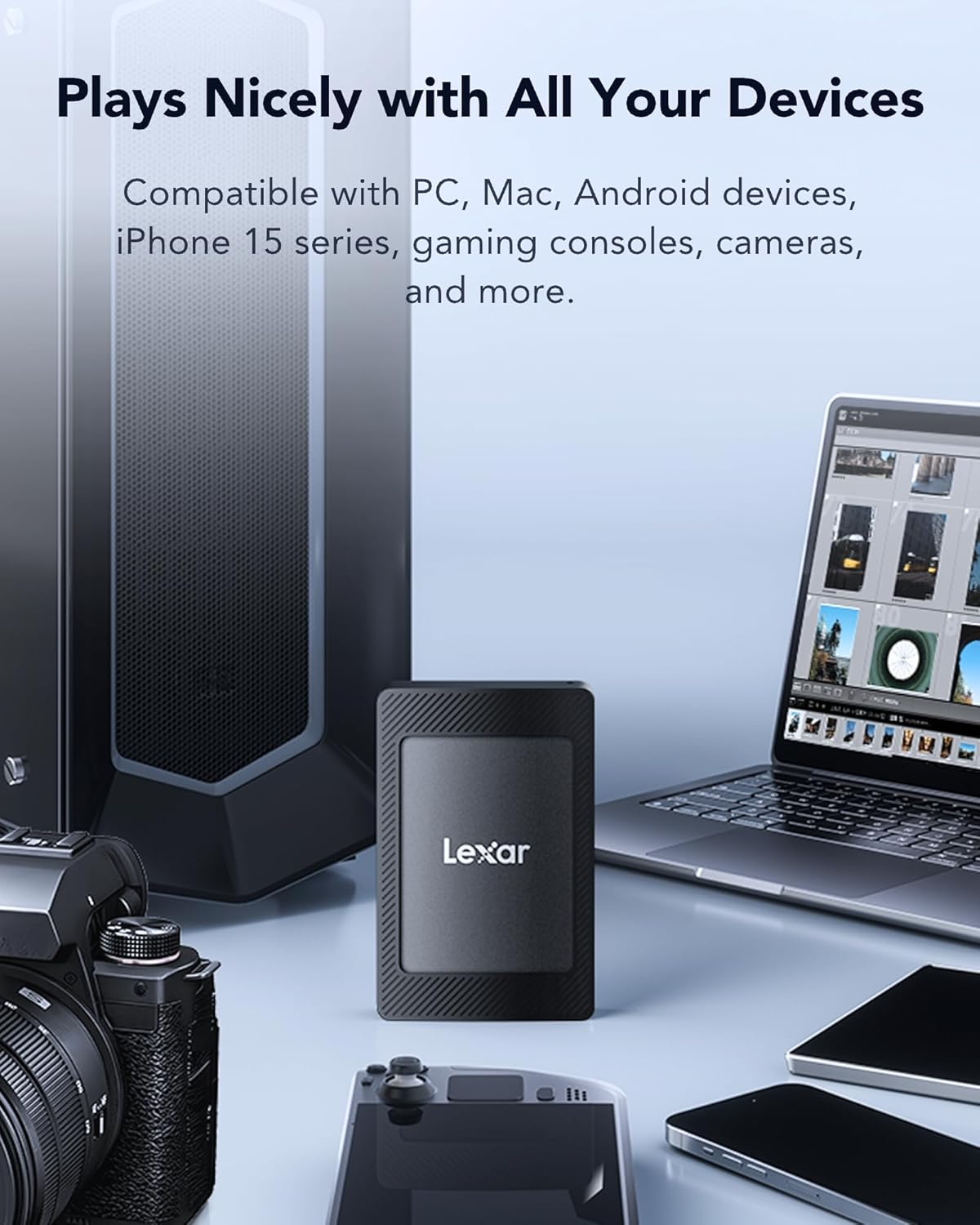 Lexar SL500M 1TB External SSD with Magnetic Set, USB 3.2 Gen2X2 Portable SSD, up to 2000Mb/S Read, Compact External Solid State Drive, Ultra Slim Compatible with Iphone 15 image number 4