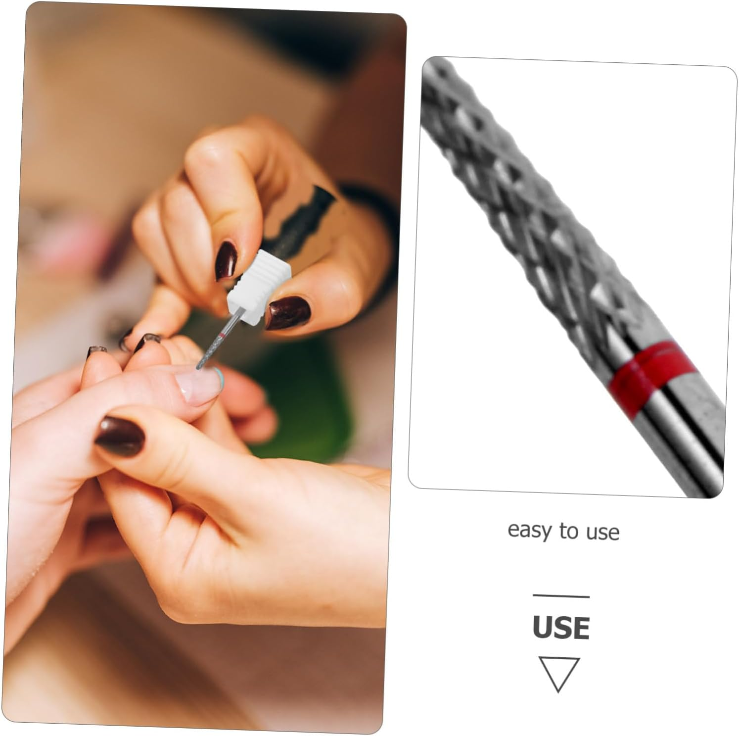 ELAYARD Nail Art Drill Bit Metal Nail Polishing Tool for Women Reusable Shaped Design Compatible