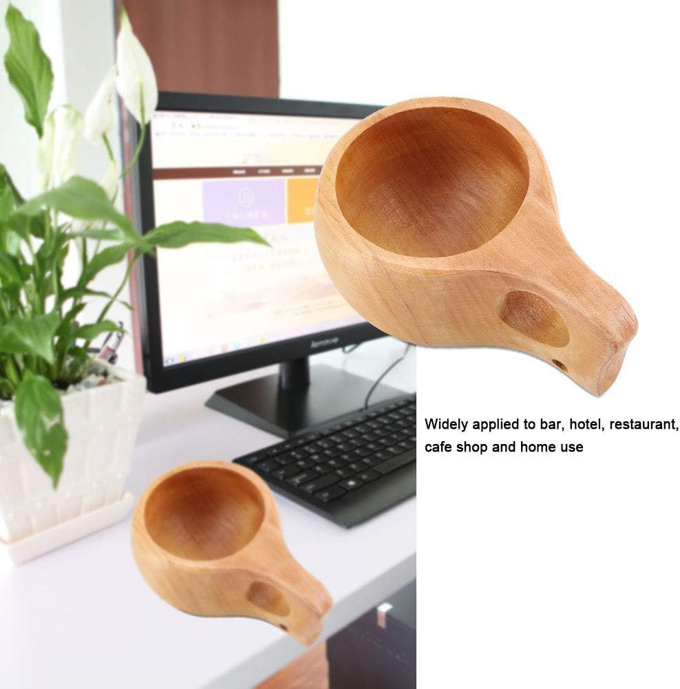 Wooden Tea Cups, Portable Wooden Coffee Cups, Wooden Cups with Handles, Suitable for Outdoor Cam, Adventure, Hiking(Single Hole) image number 5