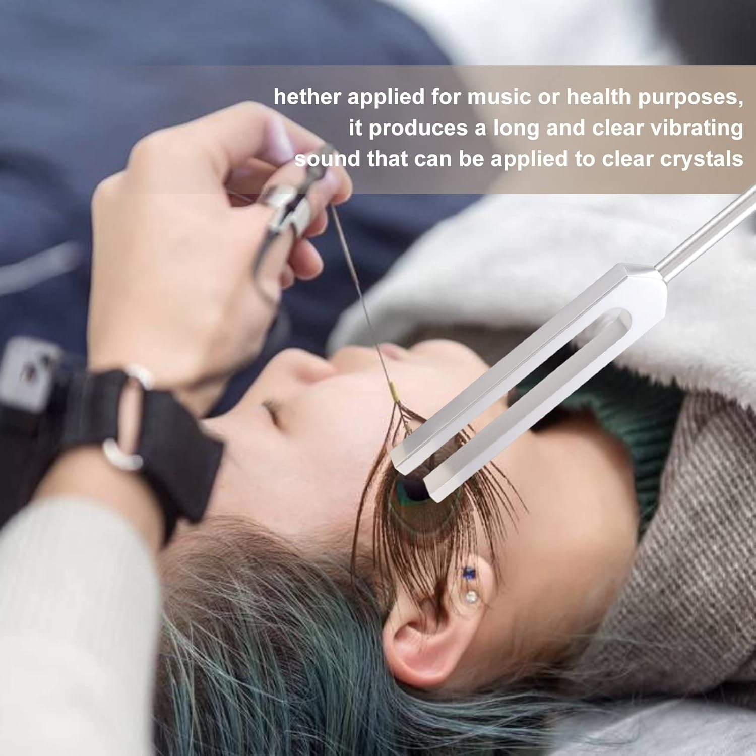 4 Pack Tuning Fork Set(128 Hz,256 Hz,512 Hz,528 Hz) with Tuning Fork Hammer for Sound Healing Sound Vibration Tools image number 5