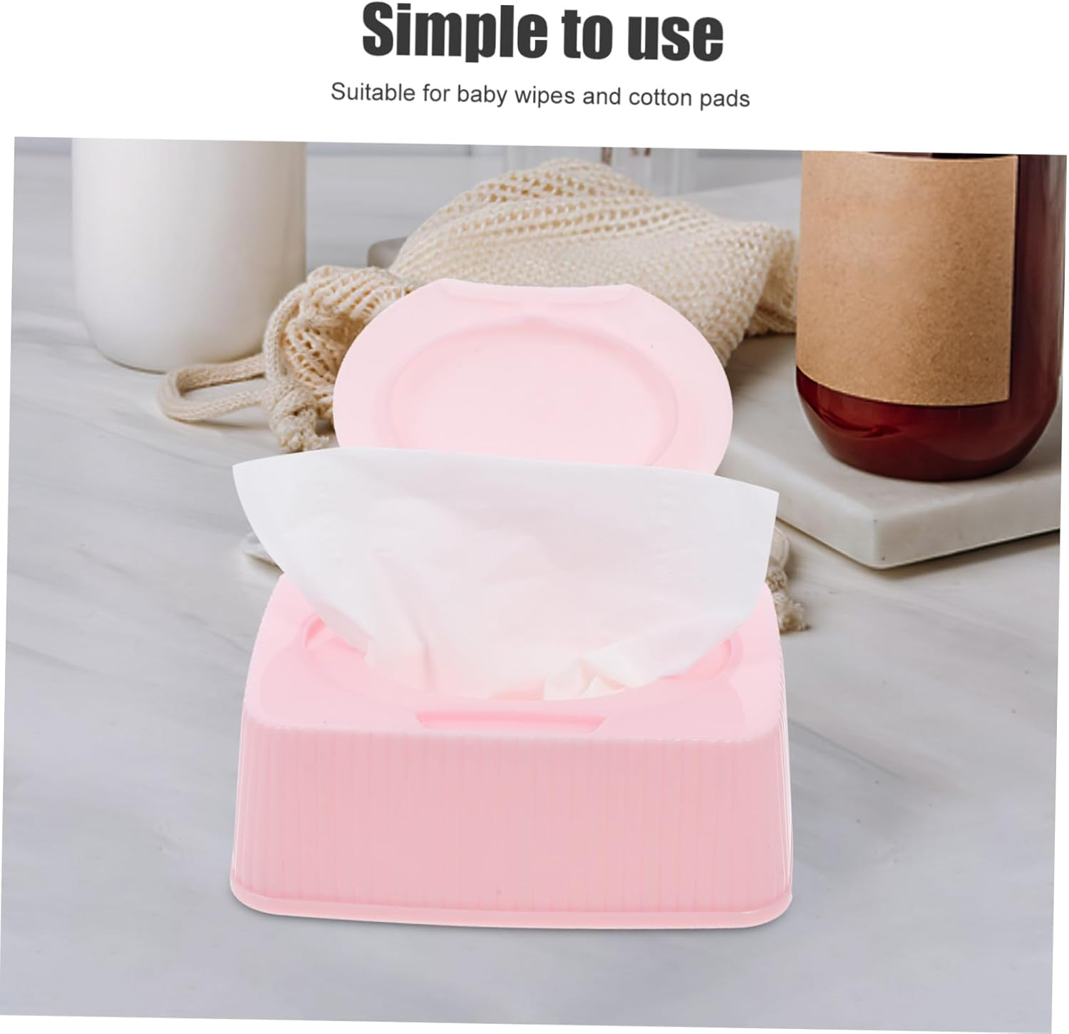 Multi-Use Wipes Container Plastic Baby Wipes Holder Dustproof Lid for Diaper and Dryer Sheets