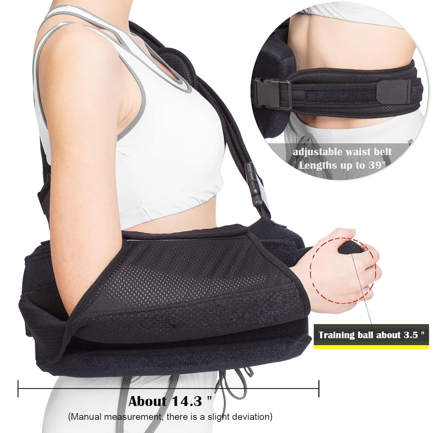 Shoulder Sling with Abduction Pillow, Shoulder Sling Immobilizer for Rotator Cuff, Sublexion, Surgery, Dislocated and Broken Arm, Arm Sling Shoulder Immobilizer with Pillow (Right) image number 6
