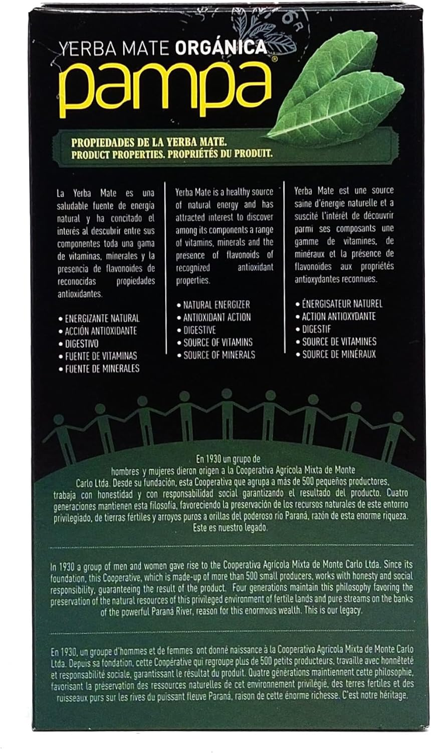 Pampa Yerba Mate - Organic - Intense Flavor, 500 G image number 2