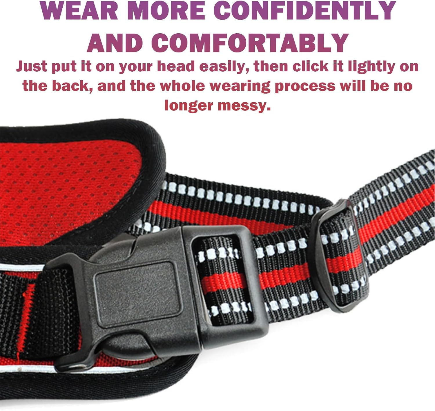 DKDDSSS Dog Harness Medium Dog No Pull Pet Harness Dog Vest Harness, Adjustable Soft Padded Pet Vest Harness, Y Shaped Harness, Dog Harness, Easy Control Handle for Training or Walking, Re