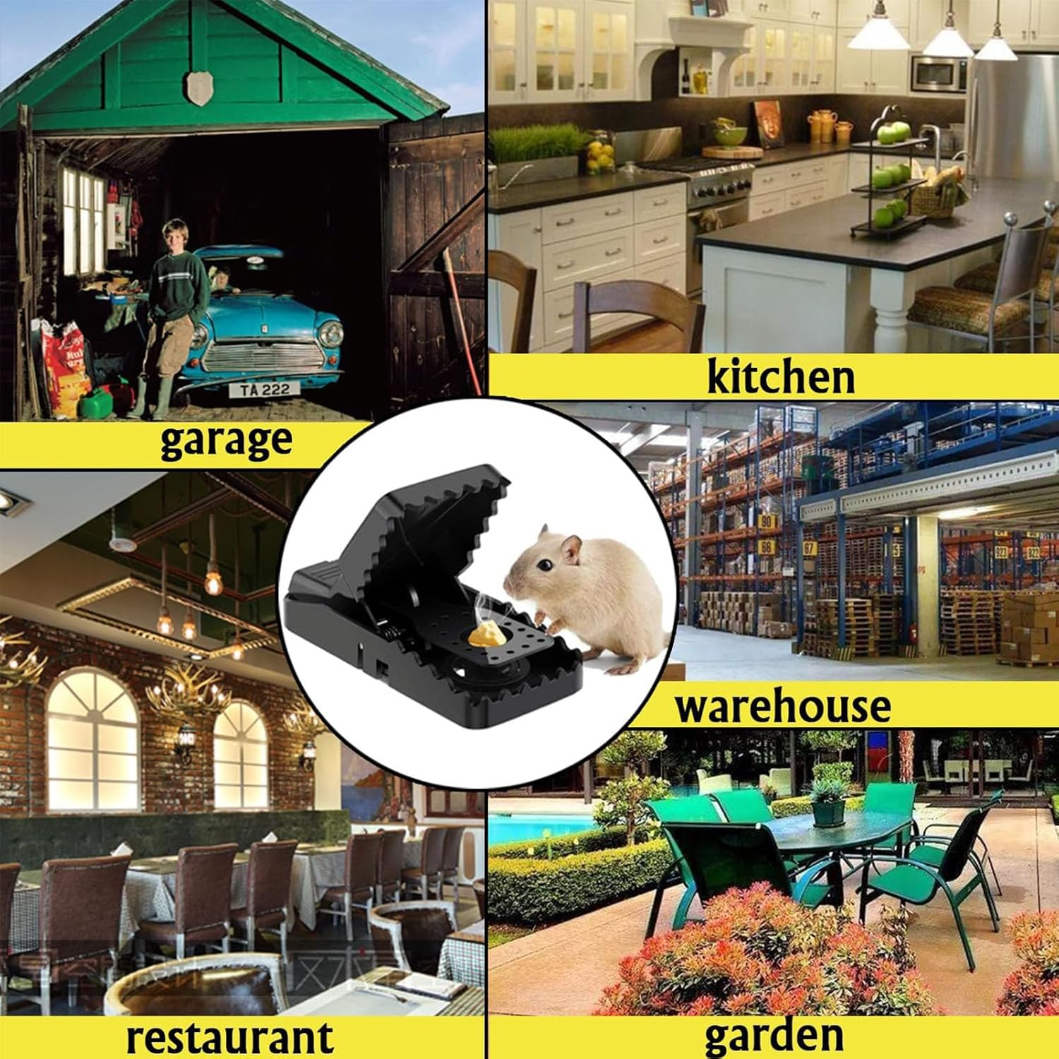 Mouse Traps,8 Pack Reusable Quick Kill Mouse Trap with High Sensitivity, Safe No Touch Design, Durable Washable Plastic Mice Catcher for Indoor & Outdoor Use, Rodent Control Snap Traps (6 Pack) image number 5