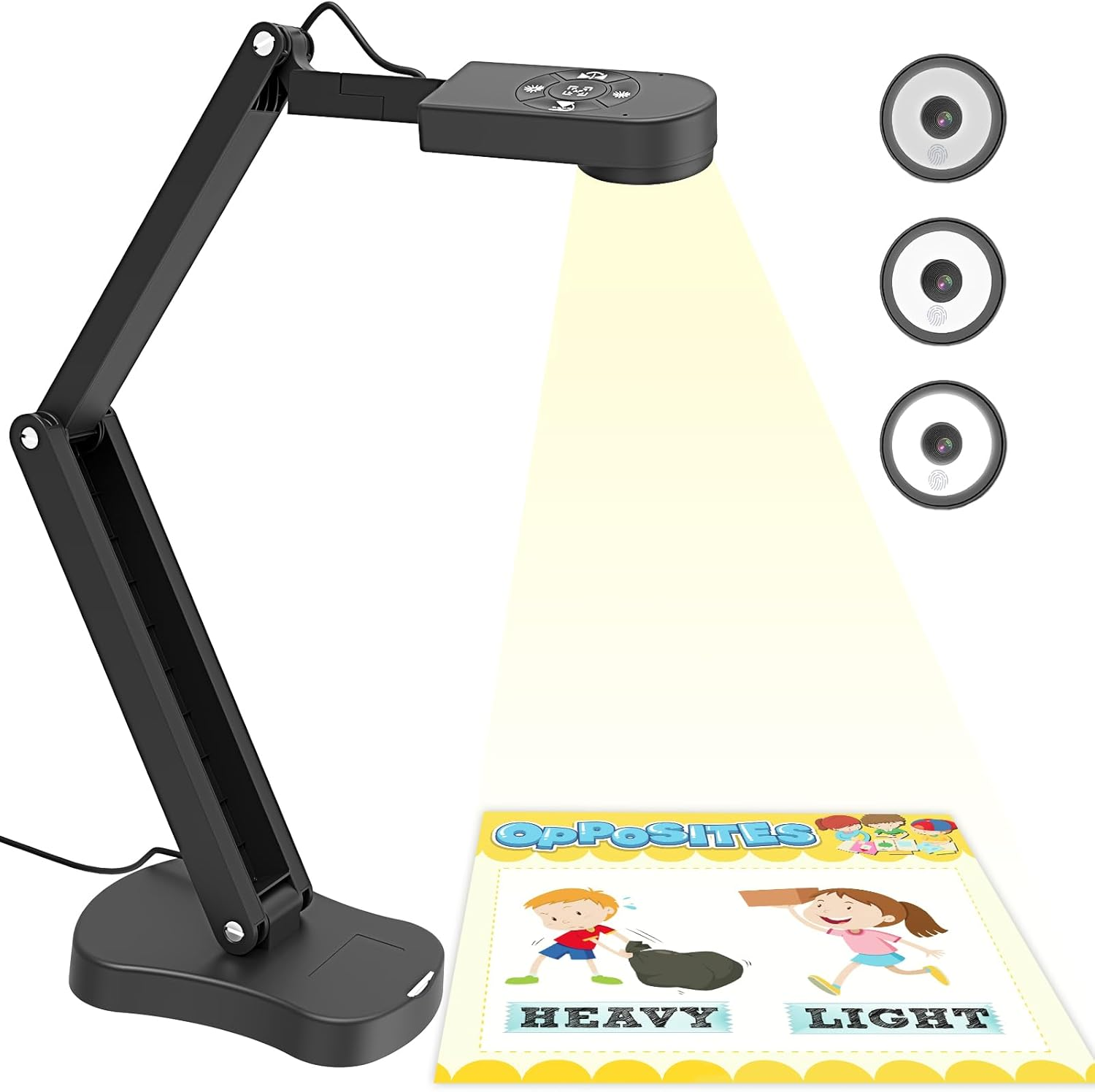 PAKOTOO 8MP Document Camera School & Visualizer for Classroom with Dual Microphone, 3-Level LED Light, up and Down, Left and Right Image Reversal, Multi-Jointed, for Distance Learning and Learning image number 4