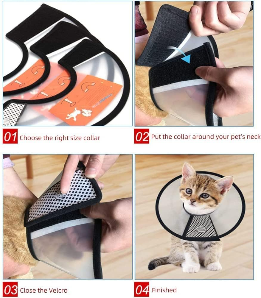 2PCS Dog Conical Collar Soft, Cat Cone Collar for Anti-Bite Anti-Licking Wound Healing after Surgery, Reusable Dog Recovery Collar, Adjustable Cone Collar for Large Medium Small Sized Dogs (23-27Cm) image number 6
