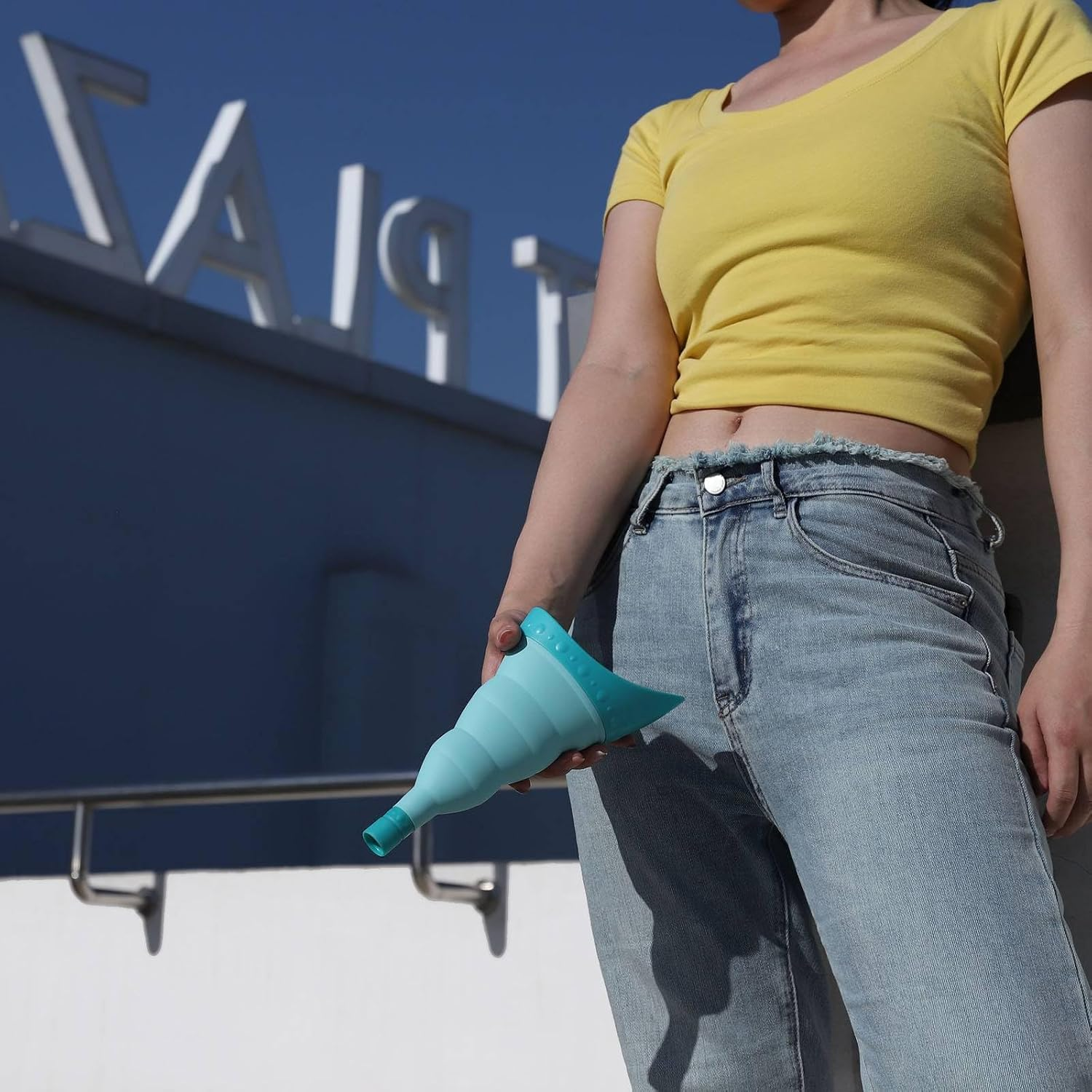 TRIPTIPS Pee Conch Foldable Female Urinal Device Portable Urinal for Women Pee Funnel for Women Travel, She Pee Cup for Women, Stand to Pee Reusable Womens Urinal Funnel with Tube and Case image number 1