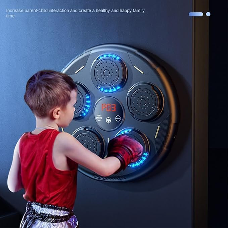 Music Boxing Machine with Glove, Bluetooth Smart Training Equipment, Wall Mounted Focus Agility Digital Target Punching Pads Suitable for Kids image number 1